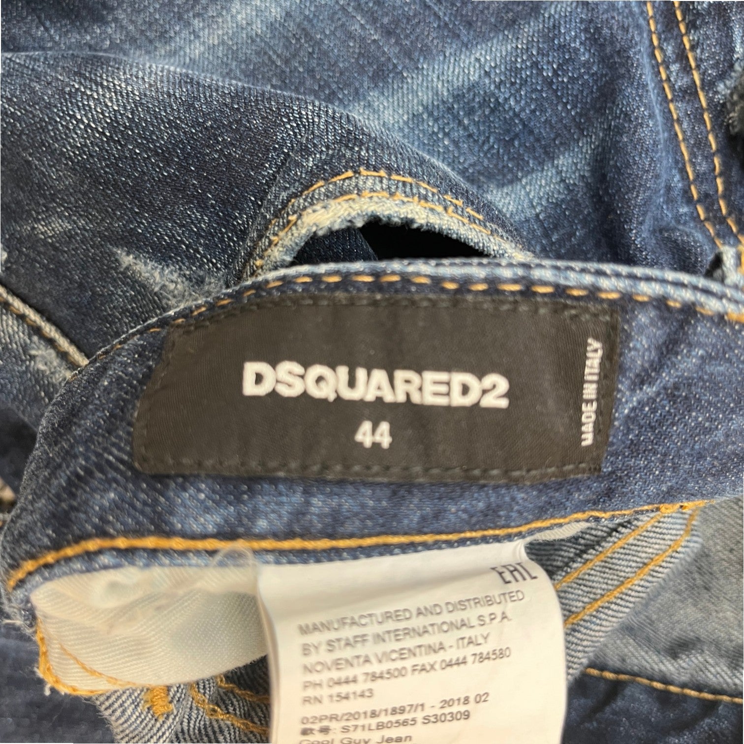 Men's Patchwork Jeans Navy Size IT 44 / UK 28