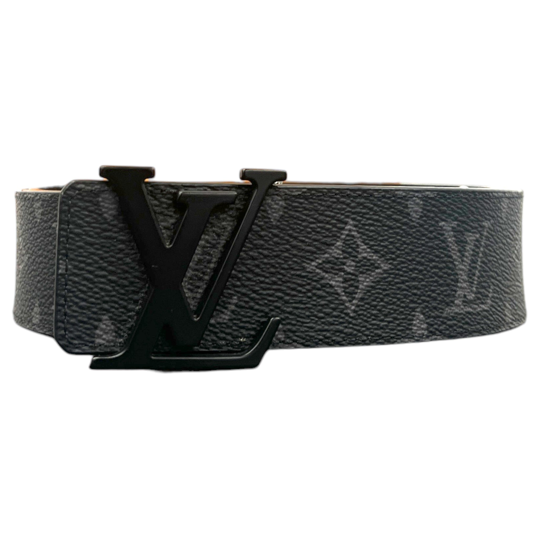 Men's Lv Initials 40Mm Monogram Eclipse Belt Black Size Waist 34"