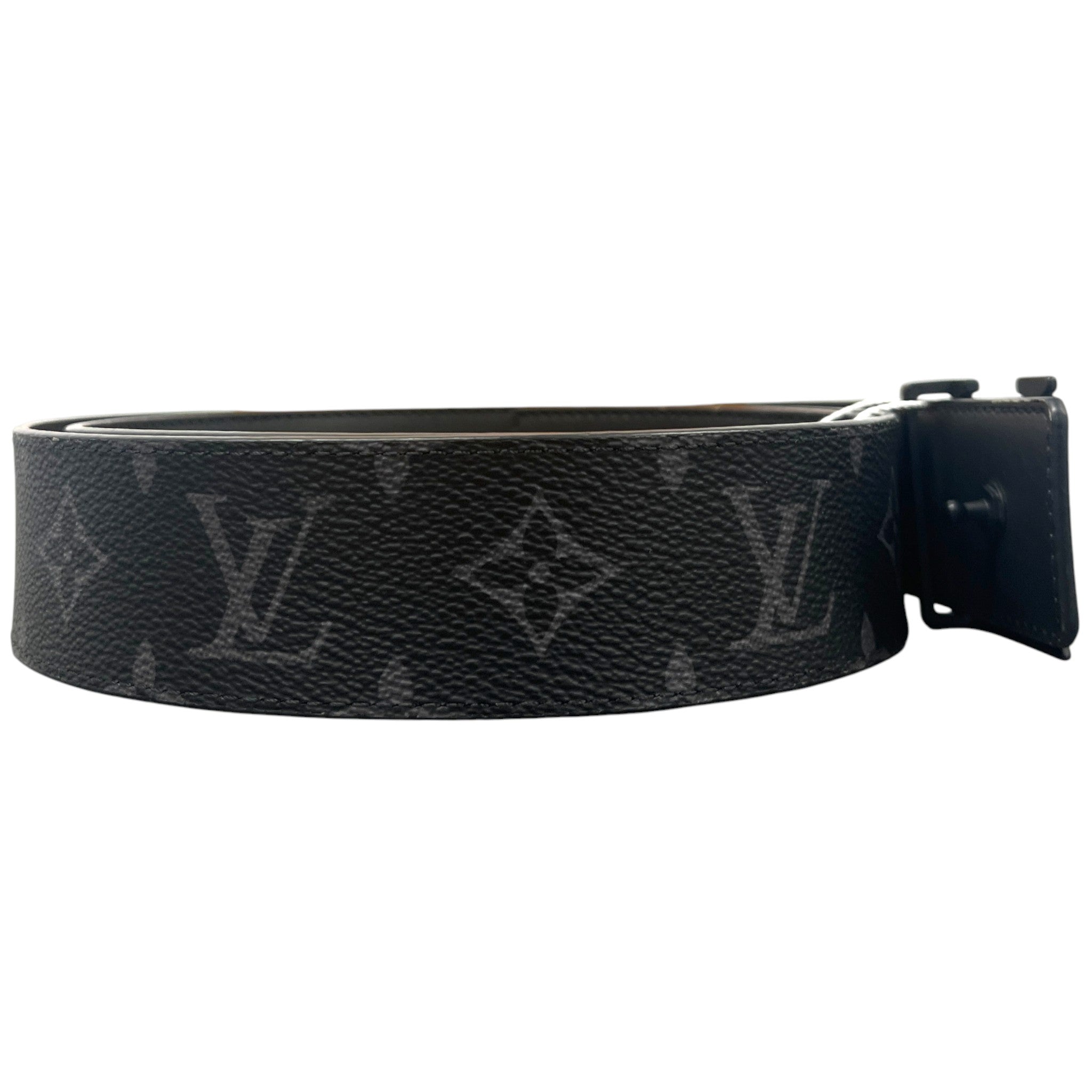 Men's Lv Initials 40Mm Monogram Eclipse Belt Black Size Waist 34"