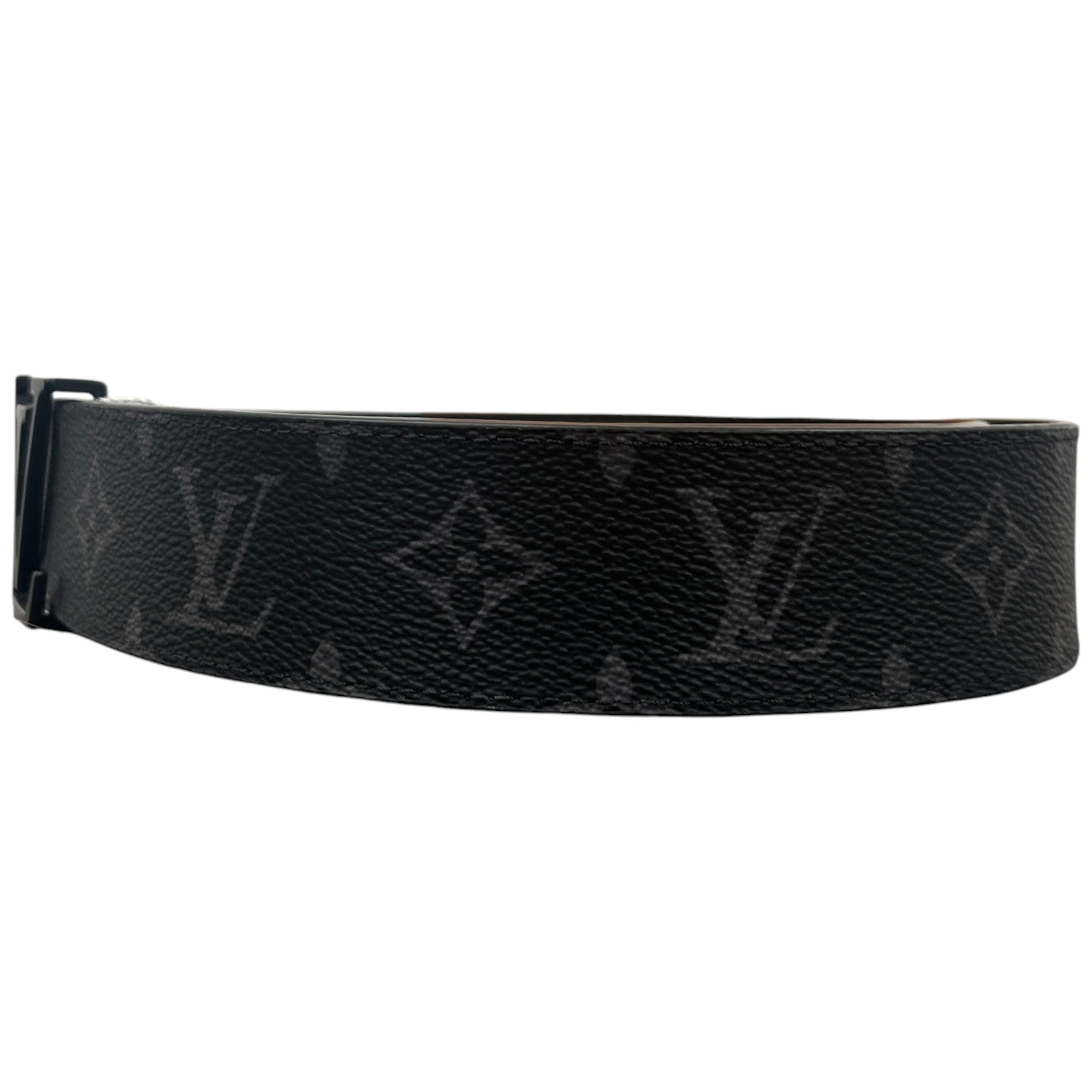 Men's Lv Initials 40Mm Monogram Eclipse Belt Black Size Waist 34"