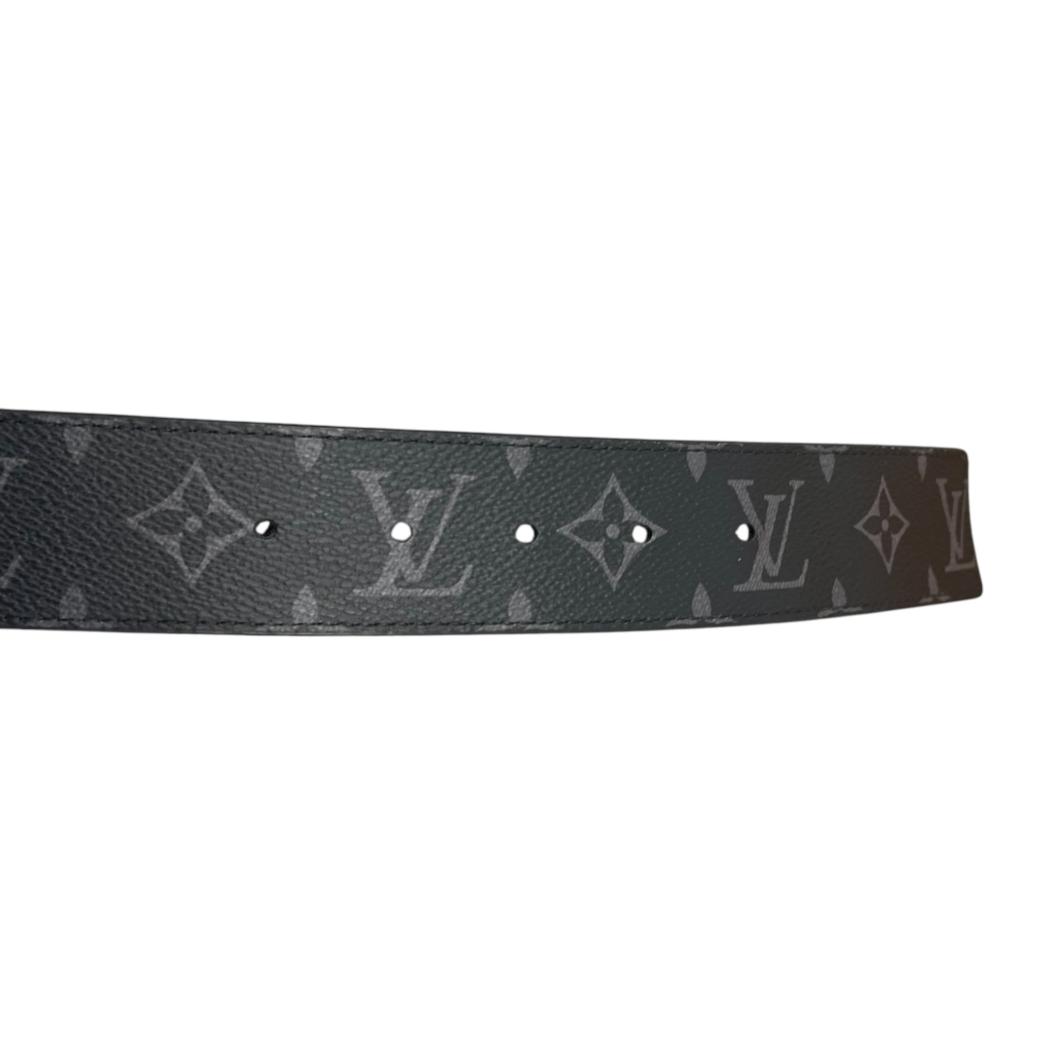 Men's Lv Initials 40Mm Monogram Eclipse Belt Black Size Waist 34"