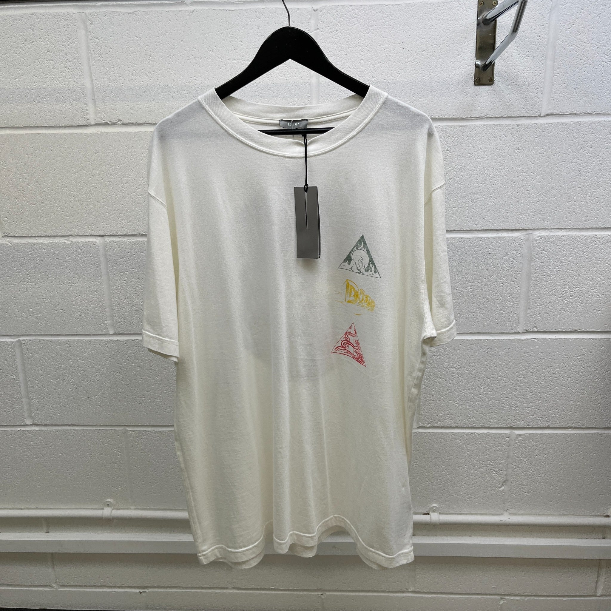 Men's Graphic Logo T-Shirt White Size XXXL