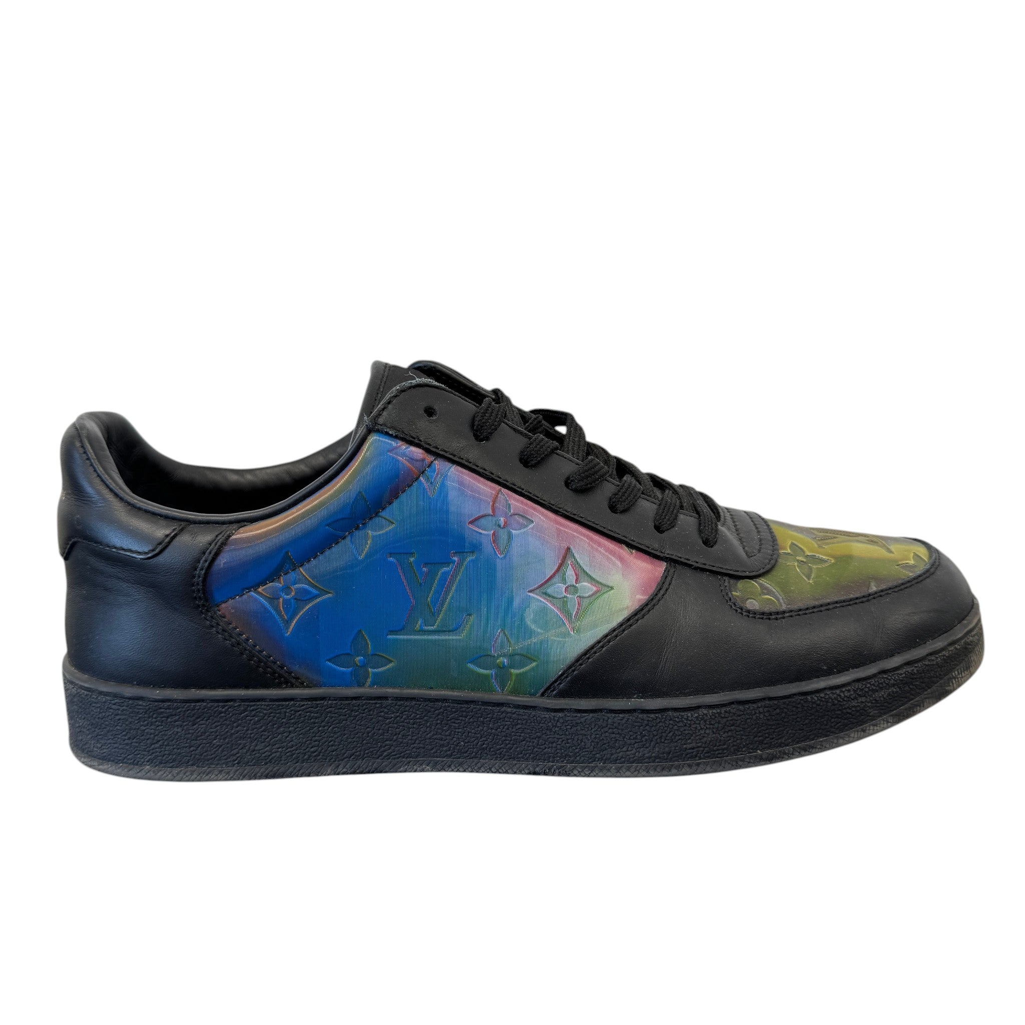 Men's Luxembourg Holographic Monogram Low Trainers Black Size EU 42 / UK 8