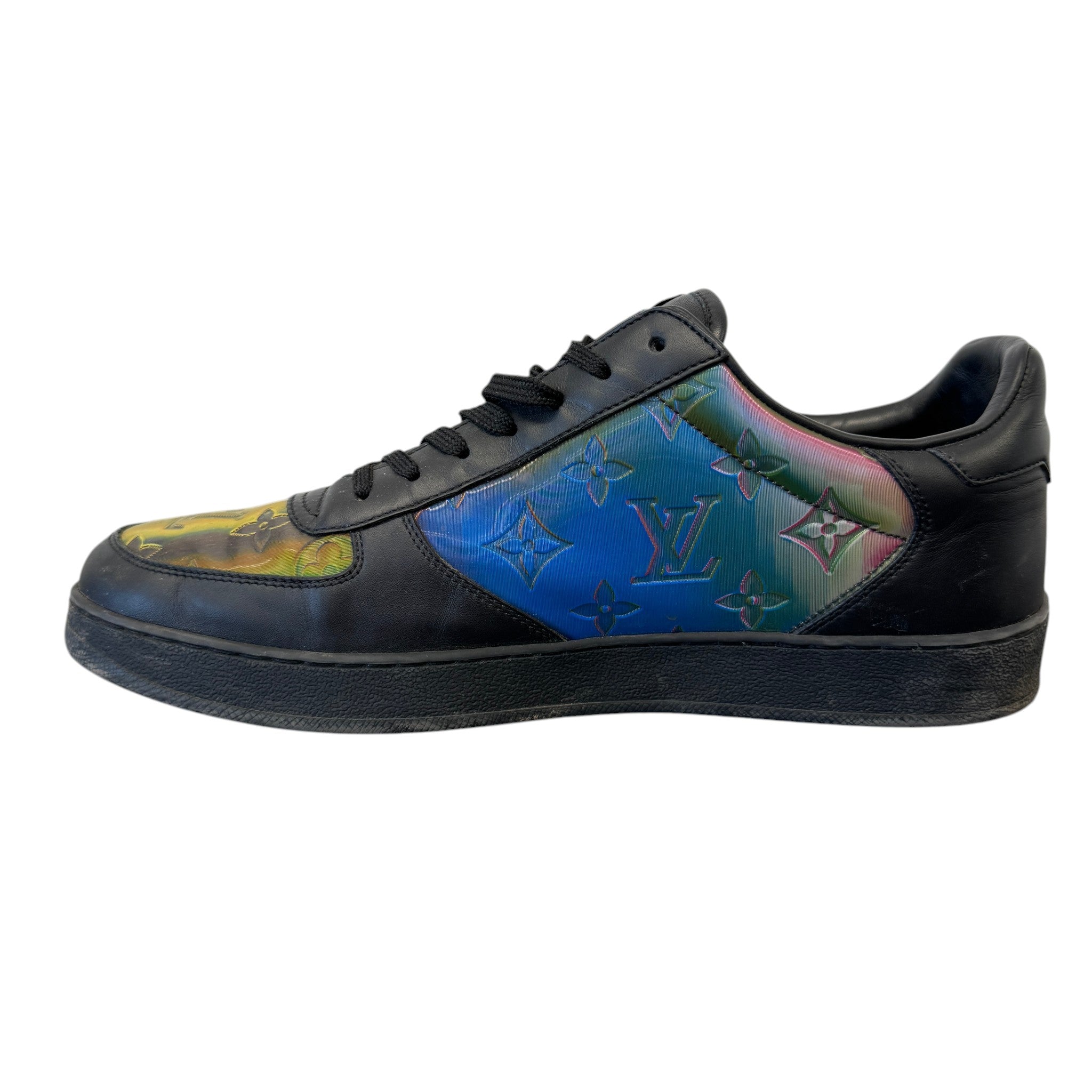 Men's Luxembourg Holographic Monogram Low Trainers Black Size EU 42 / UK 8