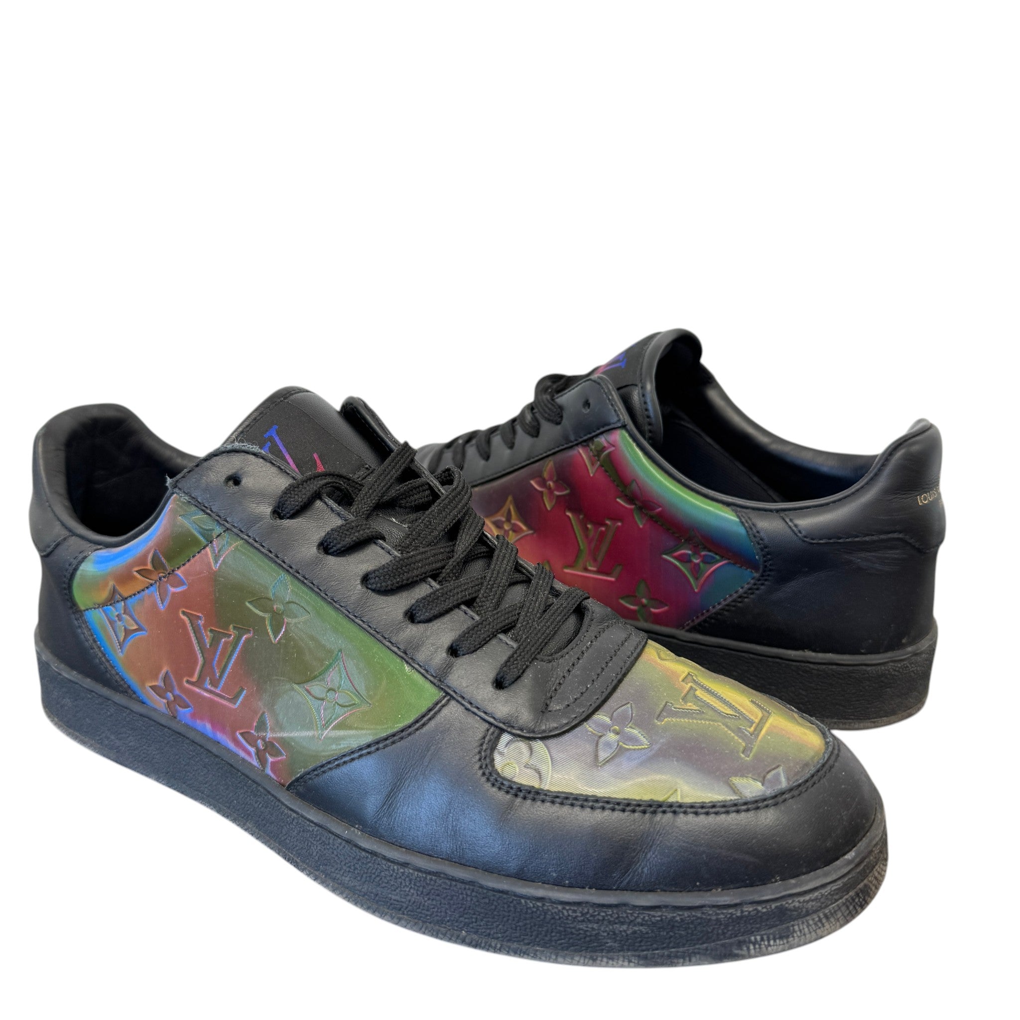 Men's Luxembourg Holographic Monogram Low Trainers Black Size EU 42 / UK 8