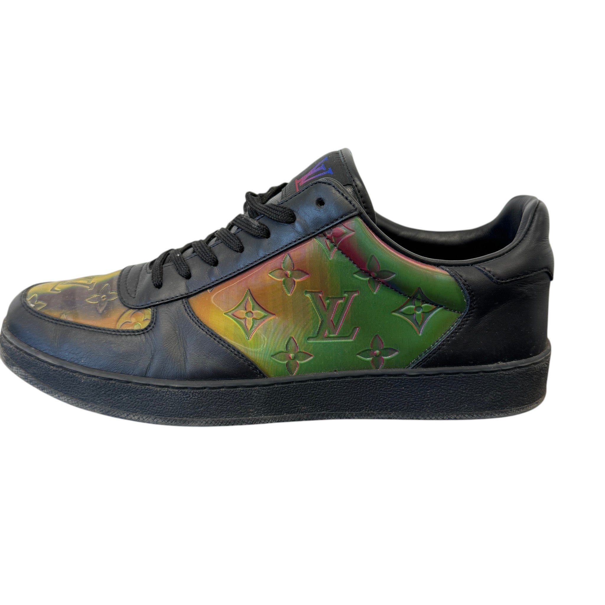 Men's Luxembourg Holographic Monogram Low Trainers Black Size EU 42 / UK 8