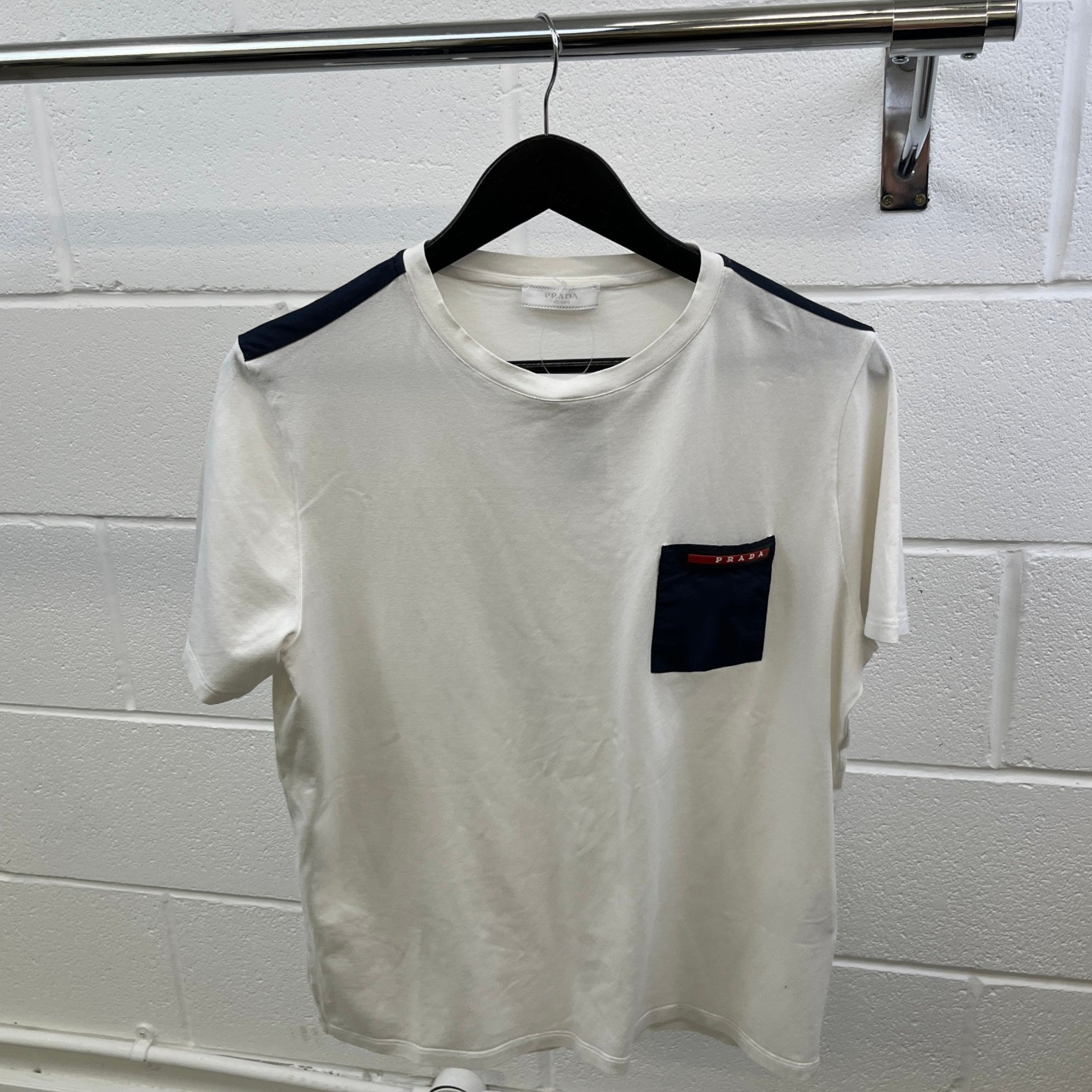 Men's Linear Rosa T-Shirt White Size L