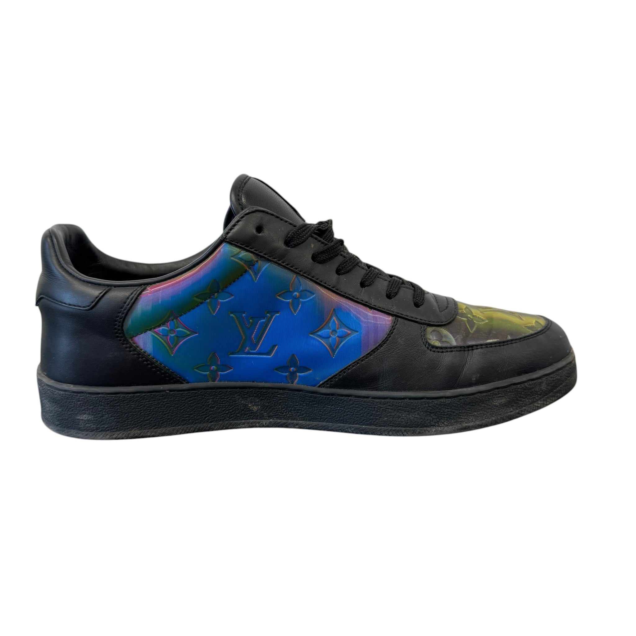 Men's Luxembourg Holographic Monogram Low Trainers Black Size EU 42 / UK 8
