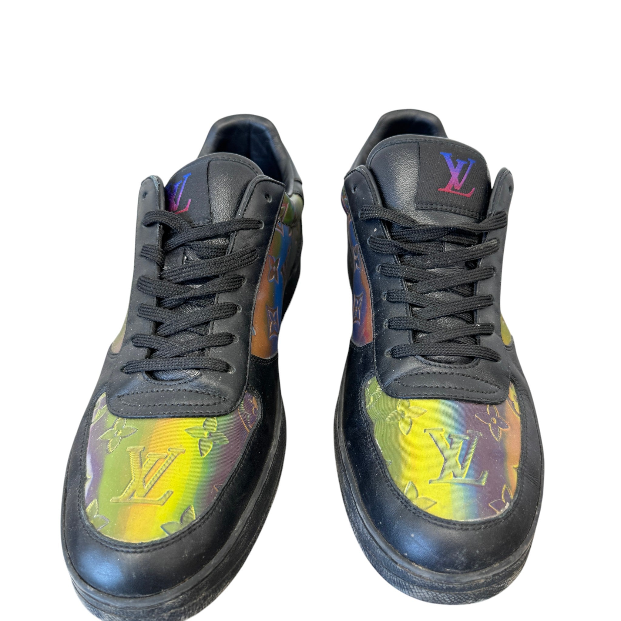 Men's Luxembourg Holographic Monogram Low Trainers Black Size EU 42 / UK 8