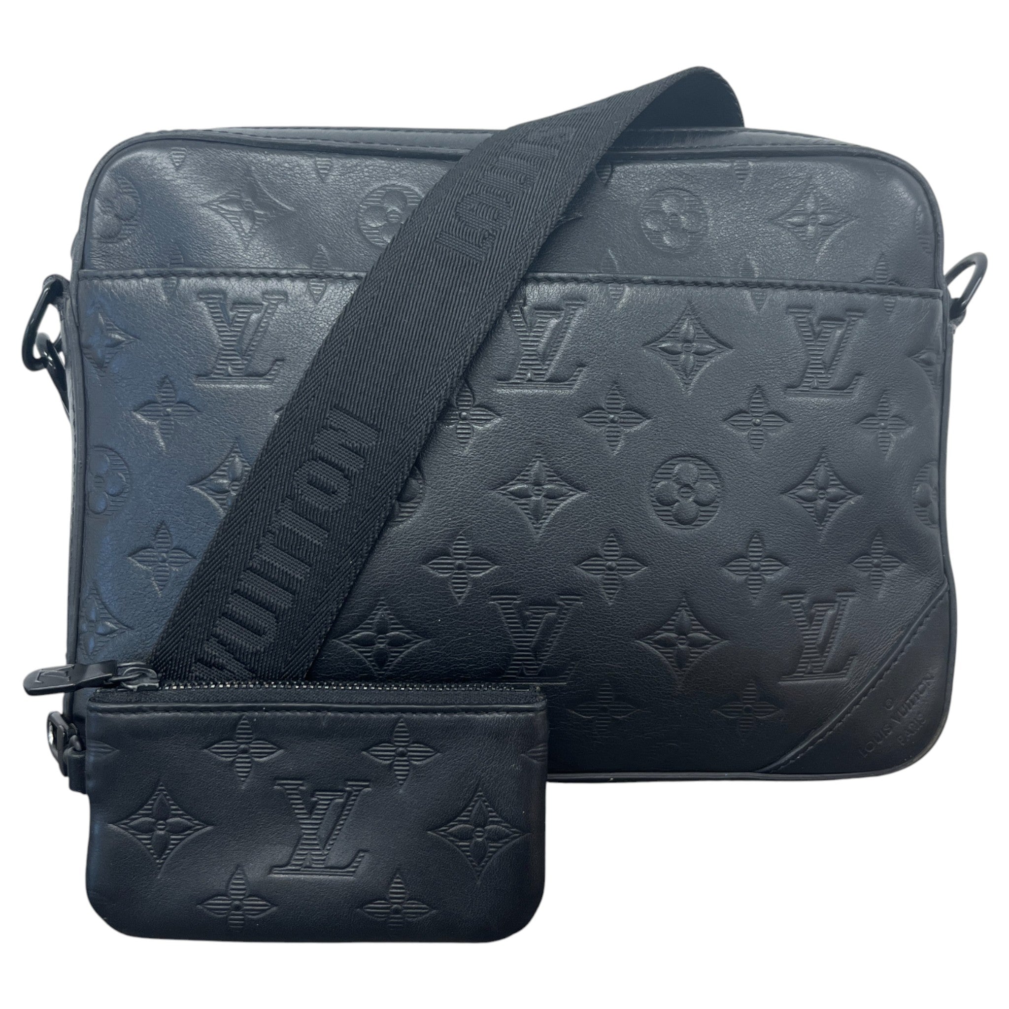 Men's Monogram Shadow Duo Messenger Bag Black