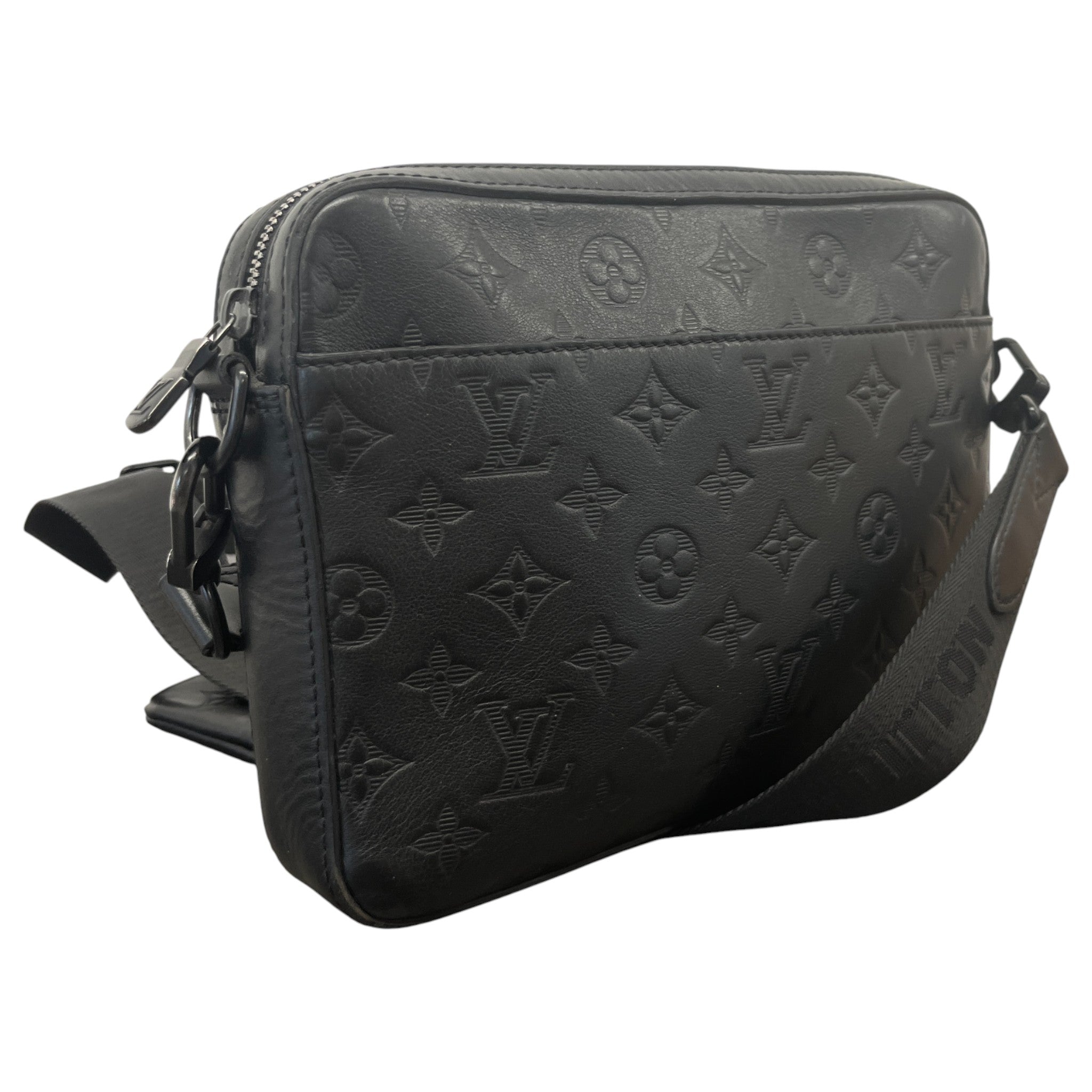 Men's Monogram Shadow Duo Messenger Bag Black