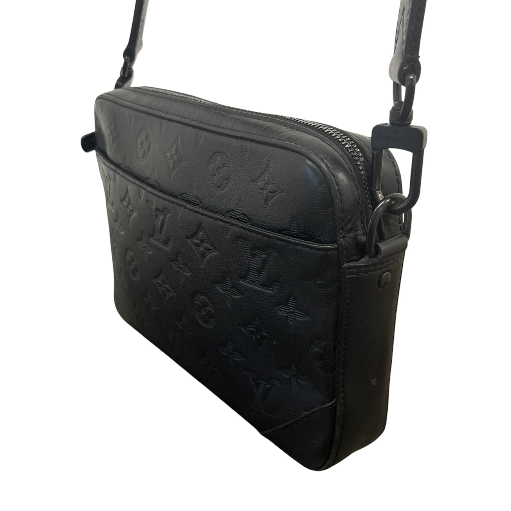 Men's Monogram Shadow Duo Messenger Bag Black
