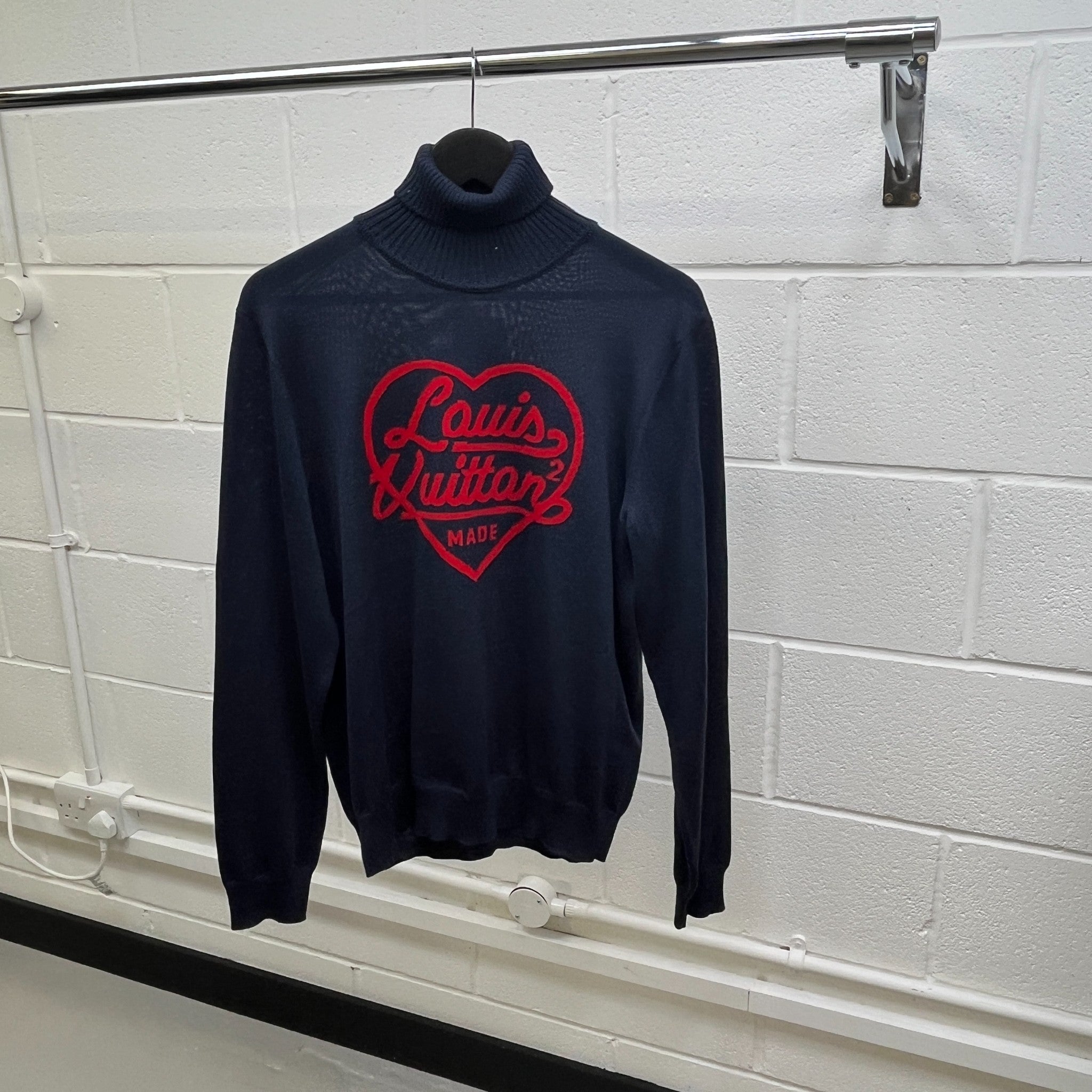 Men's X Nigo Heart Print Jumper Navy Size M