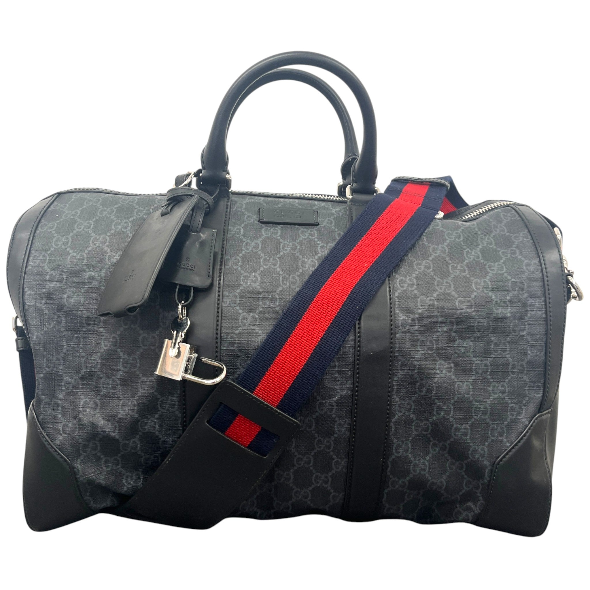 Men's Gg Supreme Duffle Bag Black