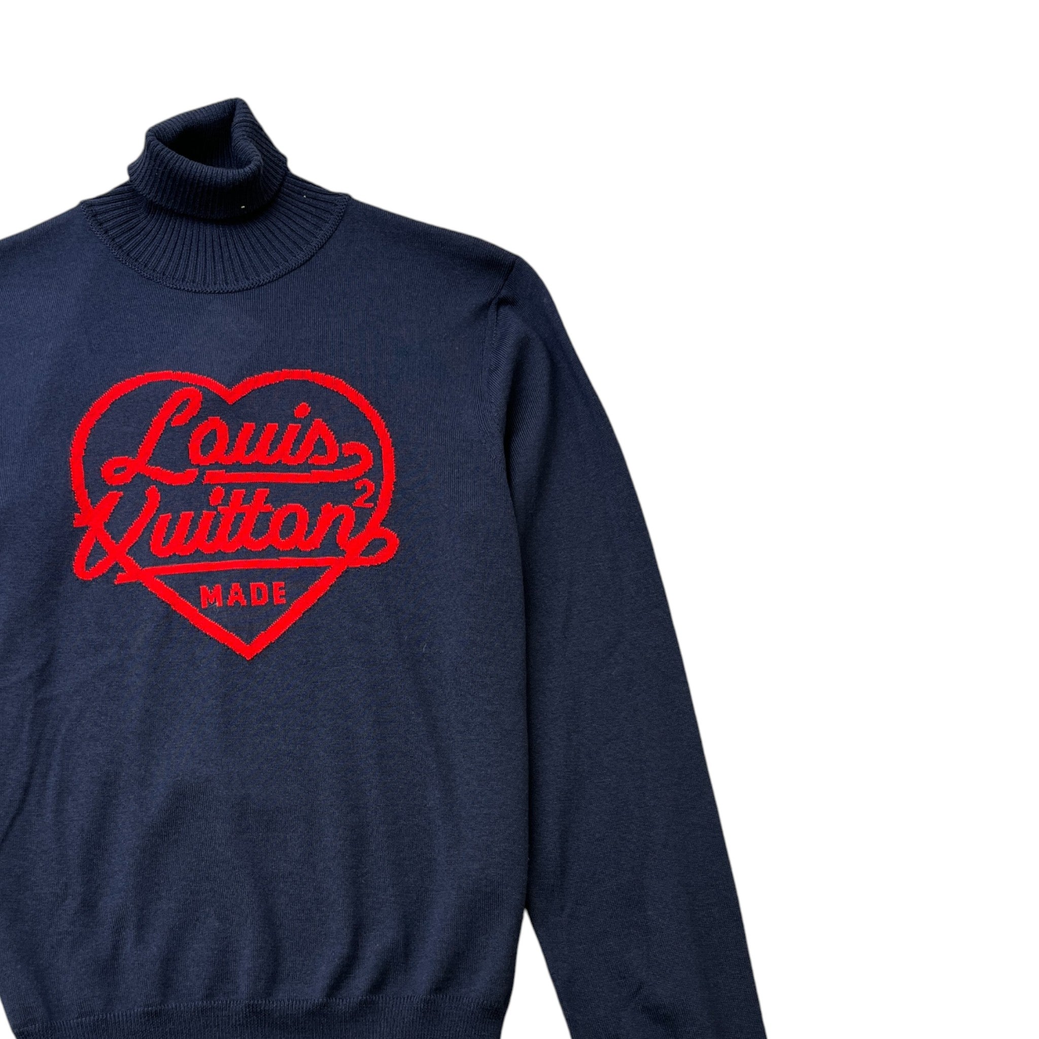 Men's X Nigo Heart Print Jumper Navy Size M