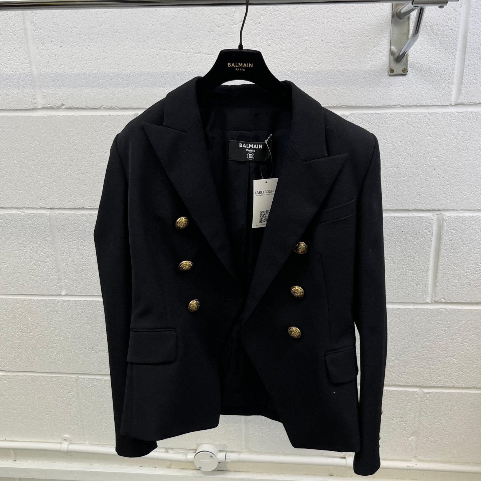 Women's Double Breasted Blazer Jacket Black Size IT 42 / UK 10