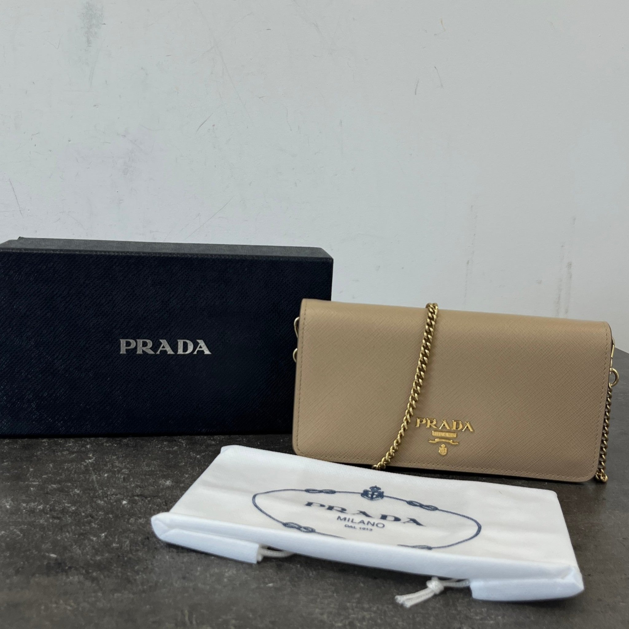Women's Saffiano Wallet On Chain Woc Bag Beige
