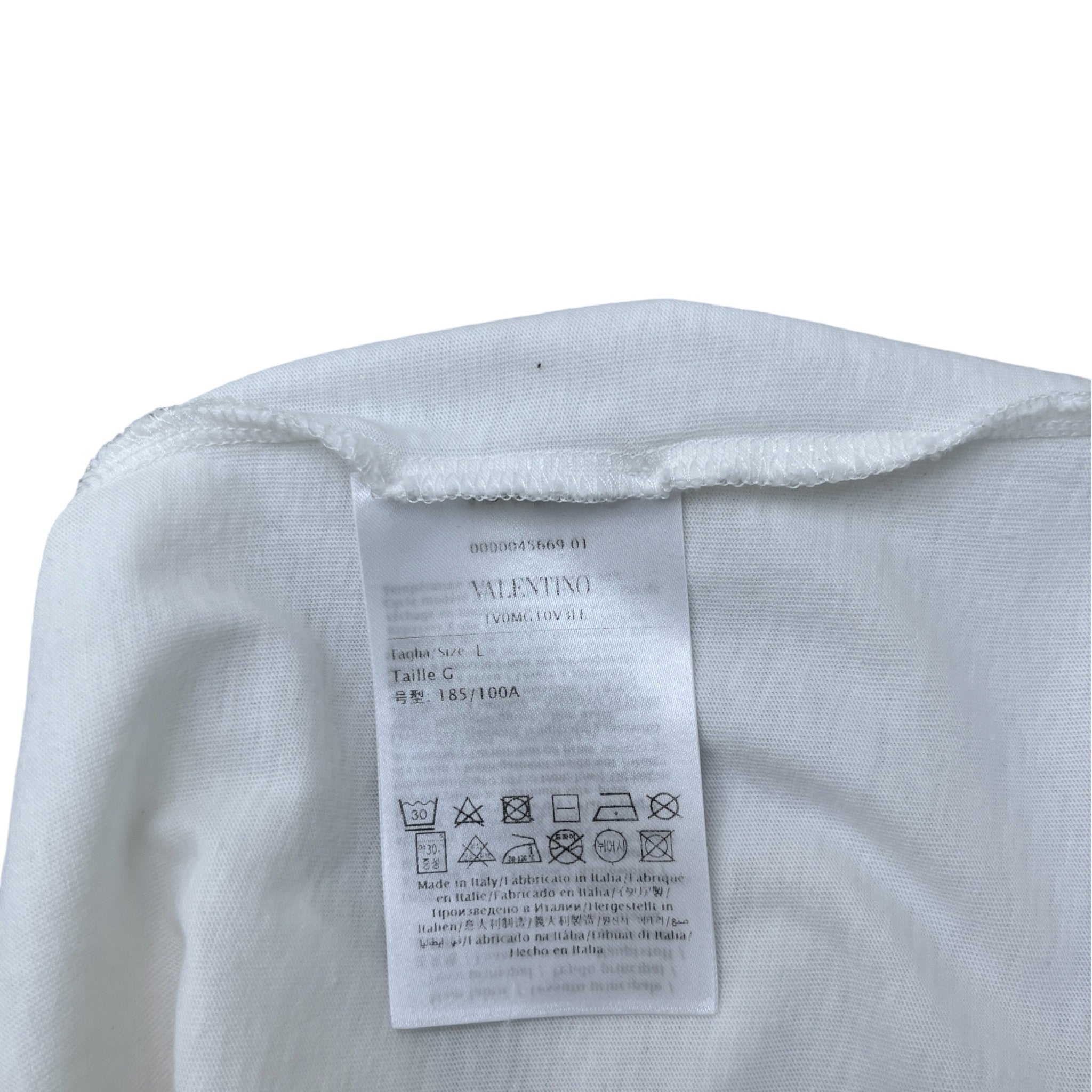 Men's Logo Print T-Shirt White Size L