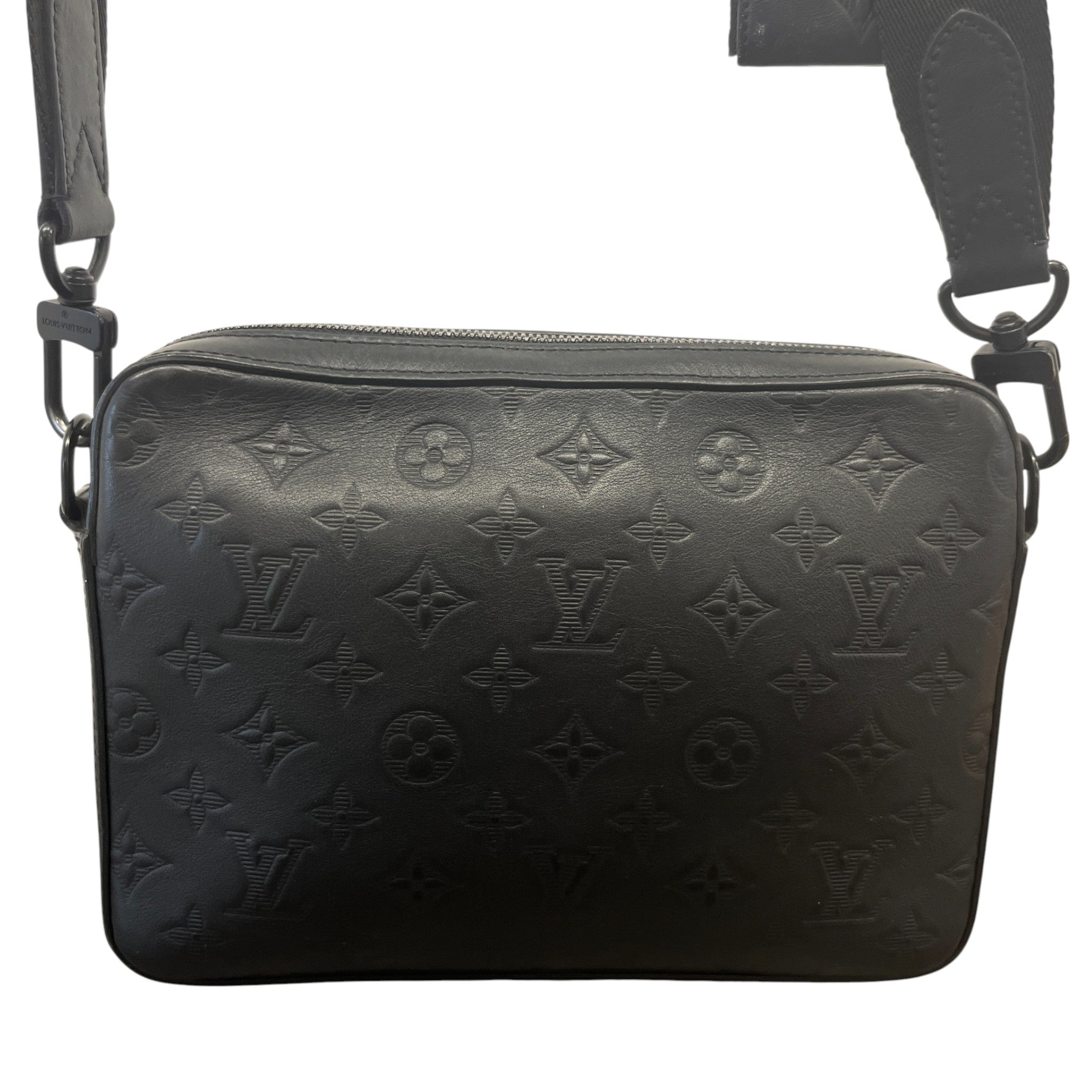 Men's Monogram Shadow Duo Messenger Bag Black