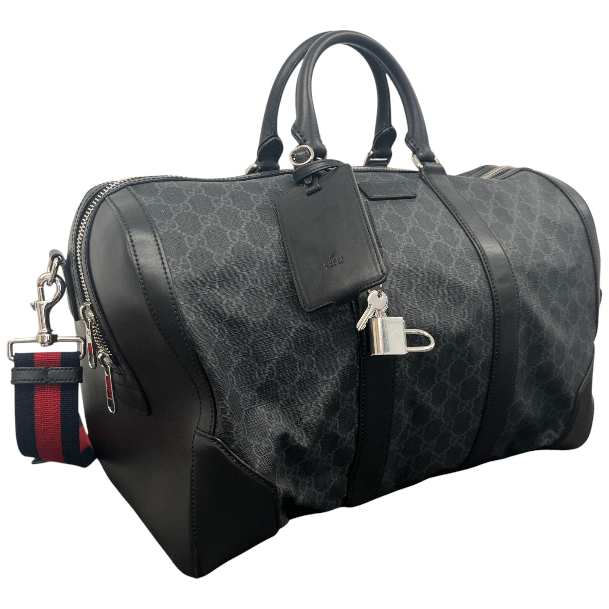 Men's Gg Supreme Duffle Bag Black