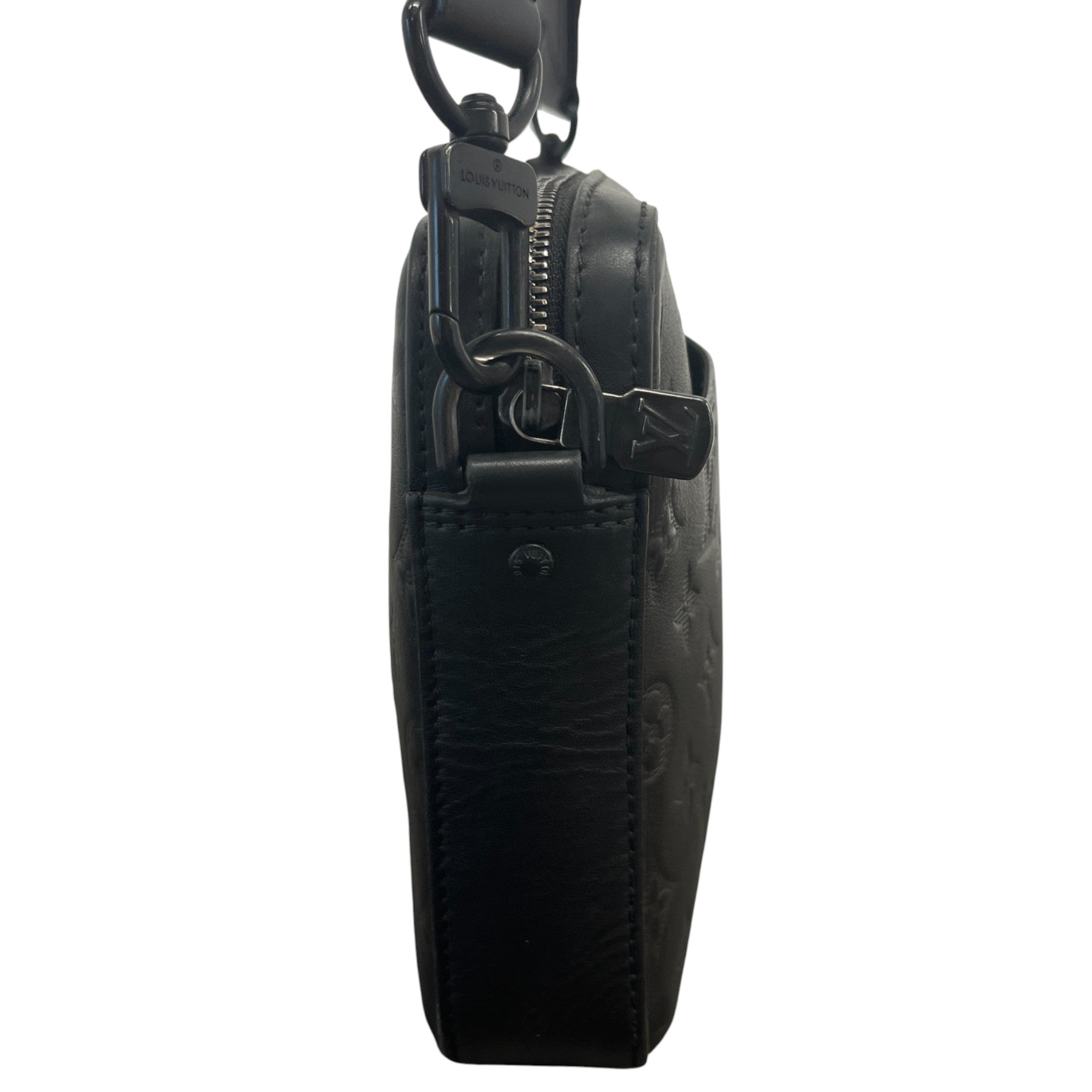 Men's Monogram Shadow Duo Messenger Bag Black