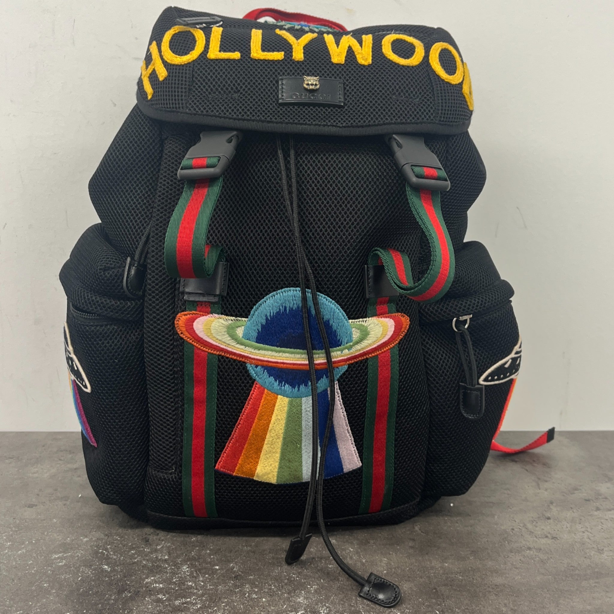 Men's Hollywood Embroidered Backpack Black