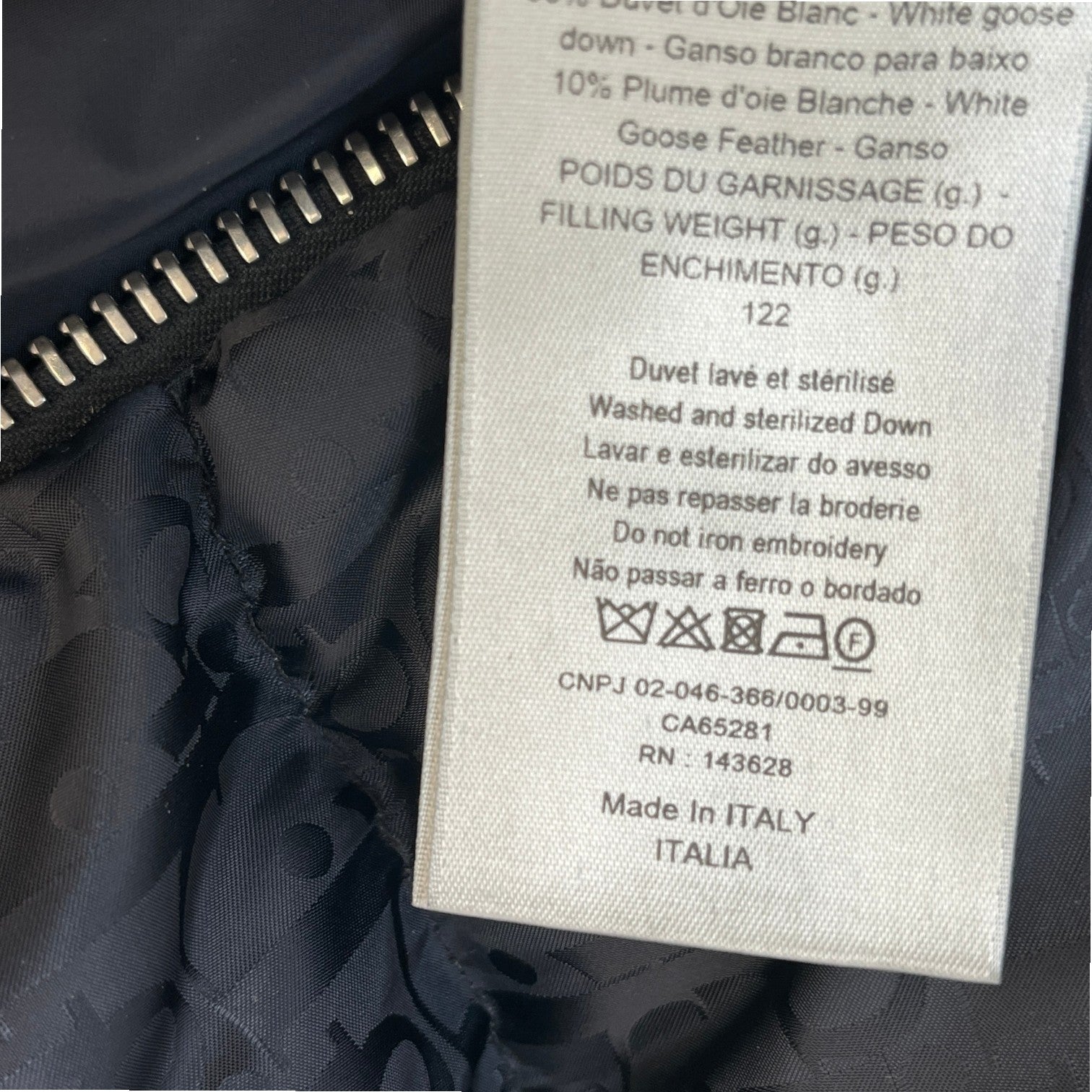 Men's Oblique Bomber Down Jacket Black Size IT 50 / L