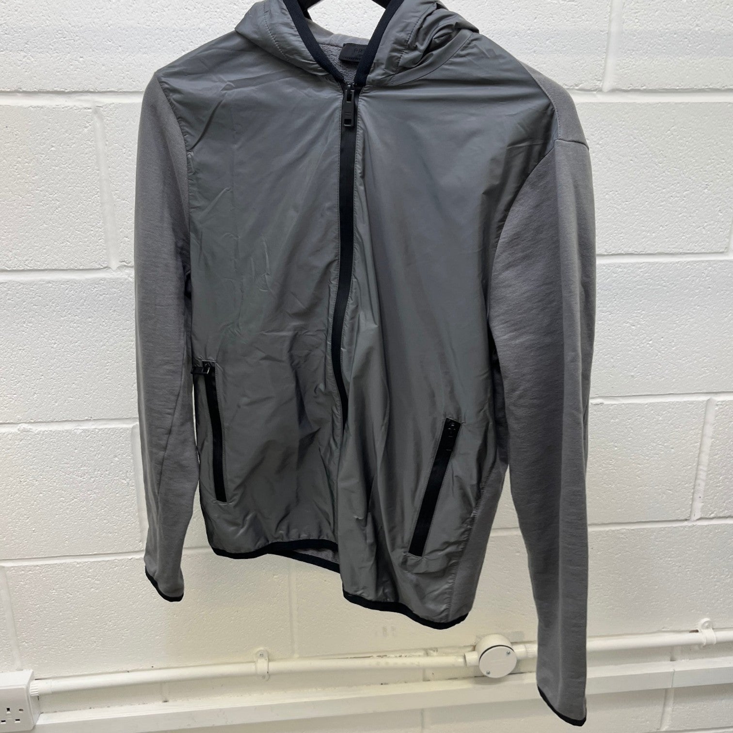 Men's Logo Patch Jacket Grey Size S