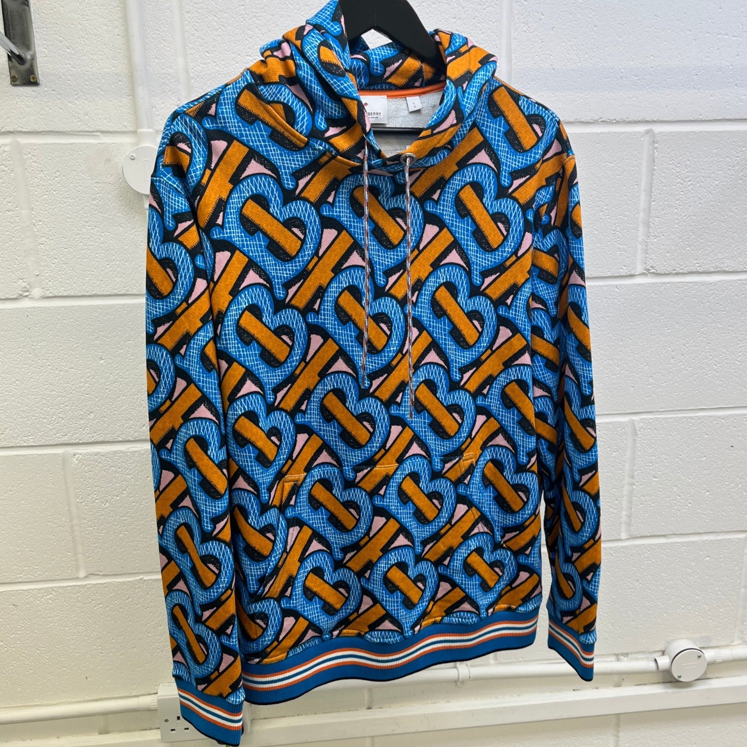 Men's Tb Monogram Hoodie Blue Size L