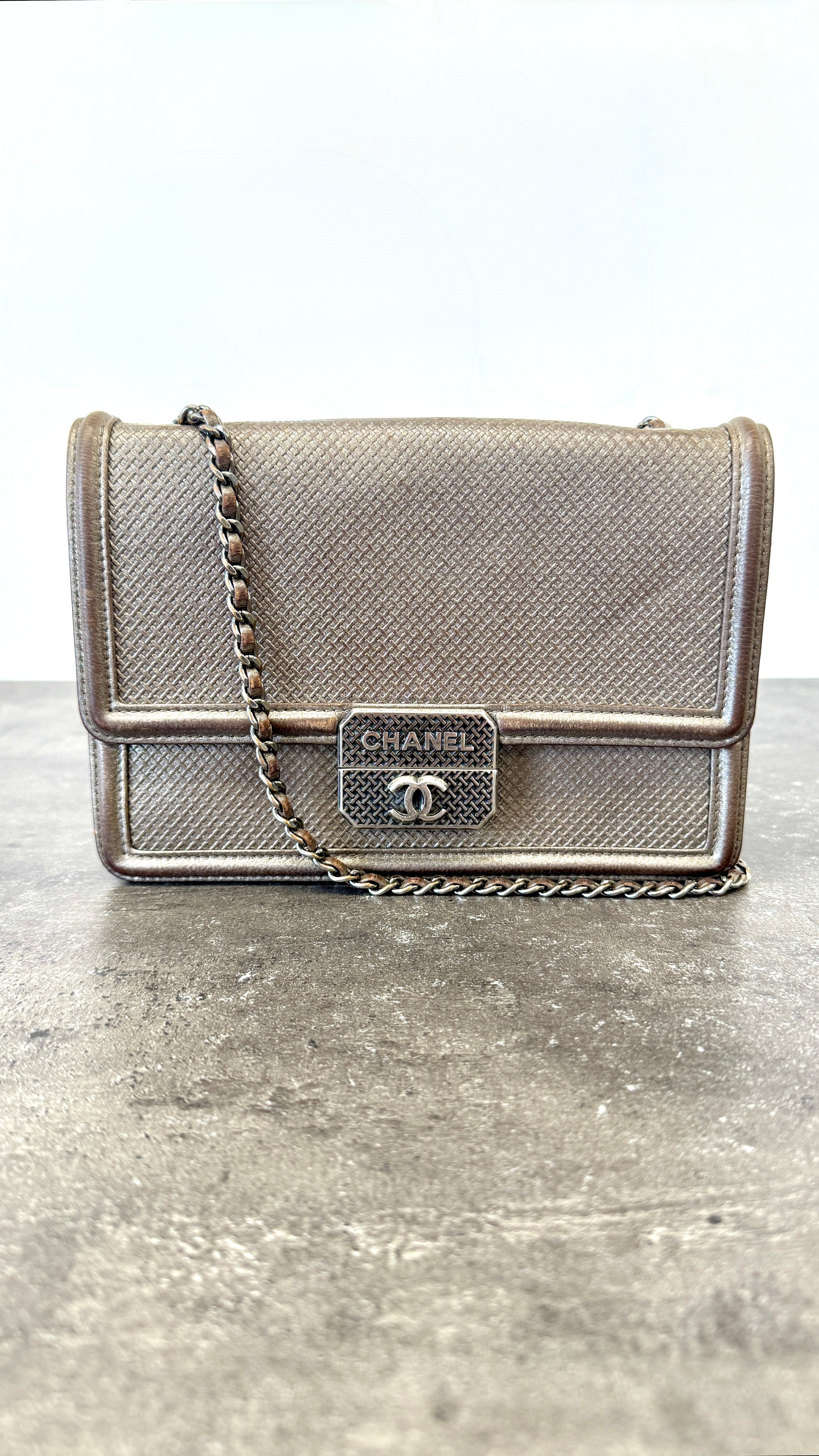 Women's Metallic Micro Retro Flap Bag Silver