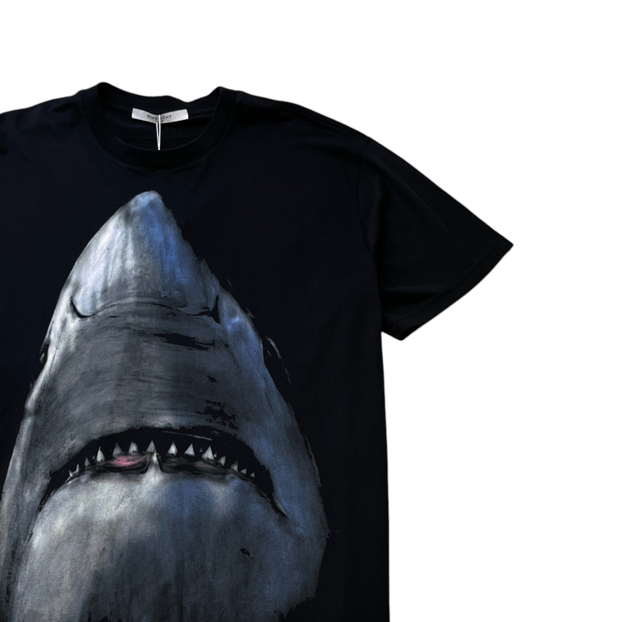 Men's Shark Oversized Columbian Fit T-Shirt Black Size XL