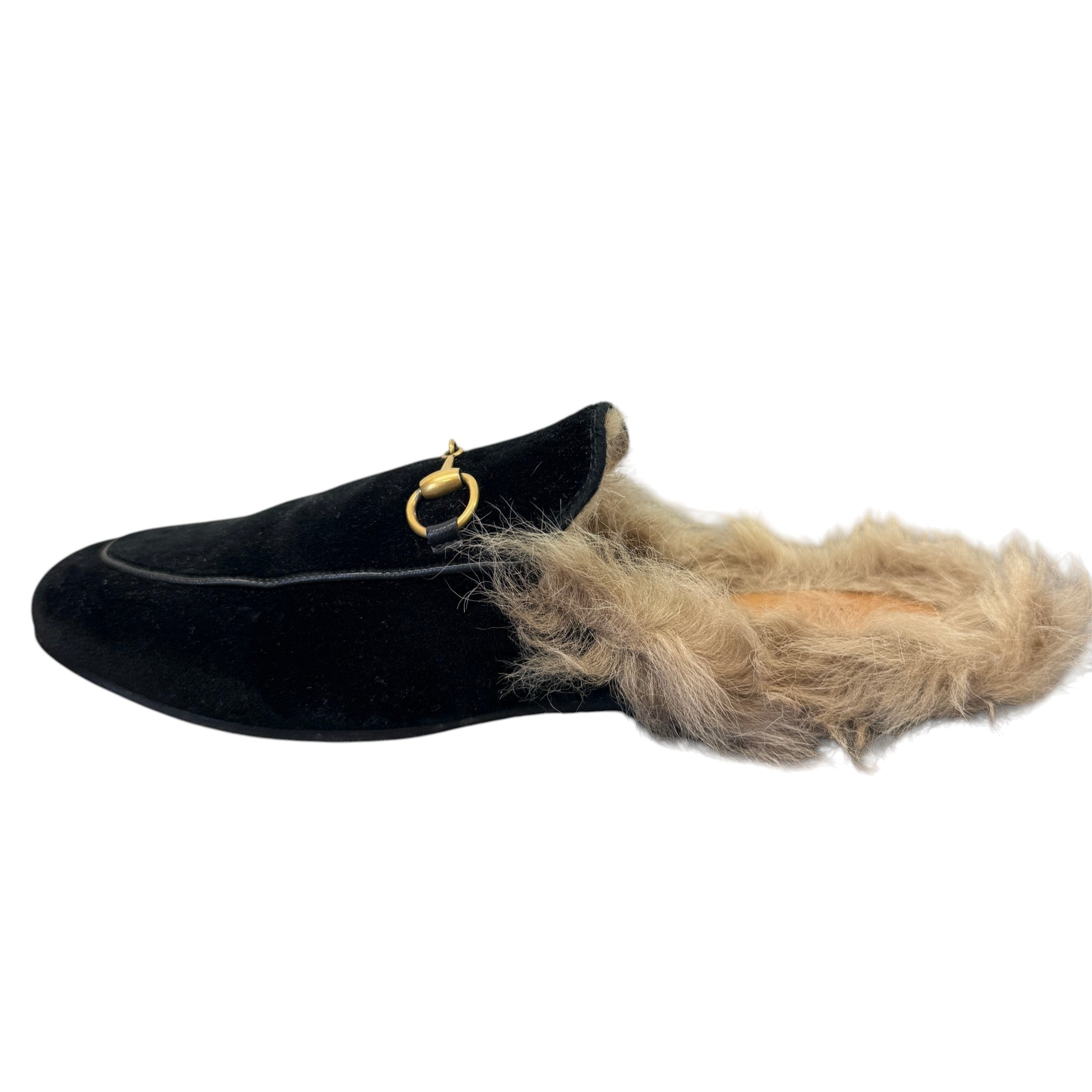 Women's Princetown Fur Loafers Black Size EU 39 / UK 6
