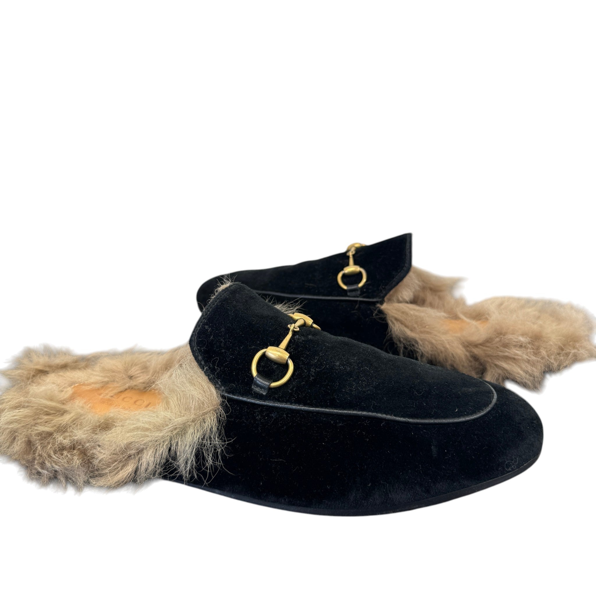 Women's Princetown Fur Loafers Black Size EU 39 / UK 6