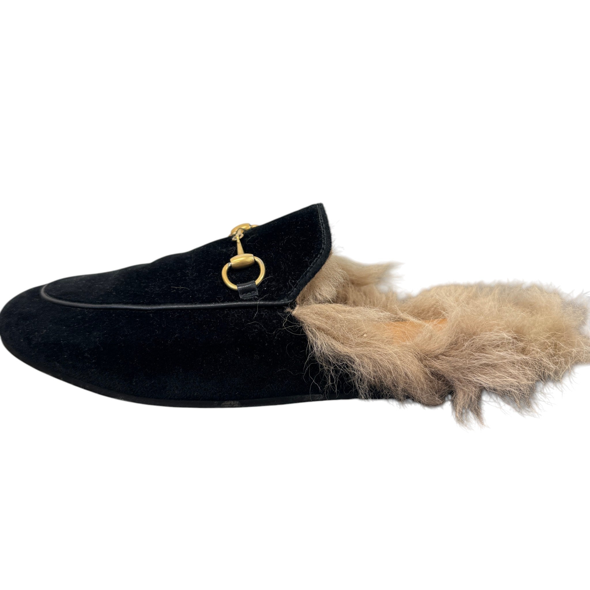 Women's Princetown Fur Loafers Black Size EU 39 / UK 6