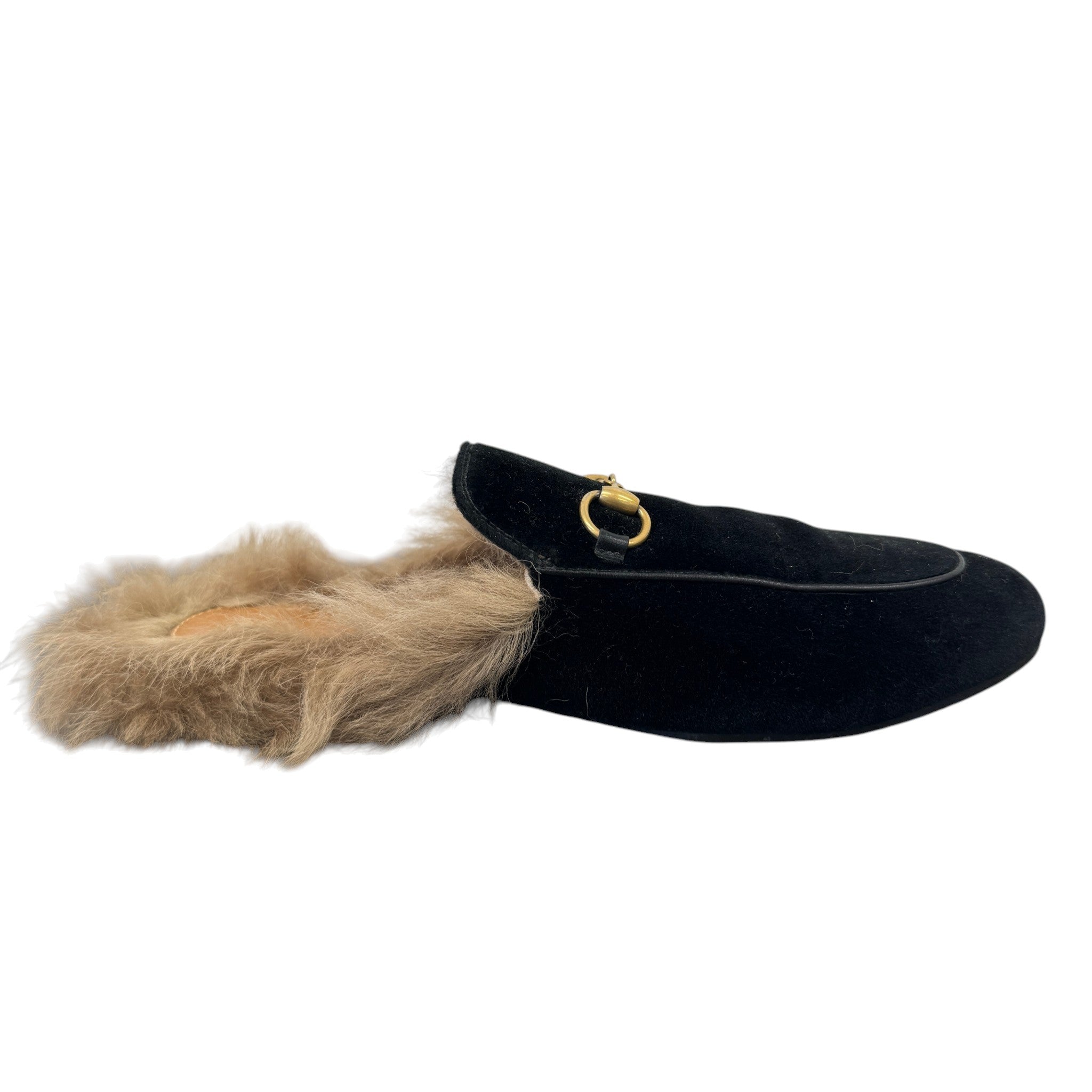 Women's Princetown Fur Loafers Black Size EU 39 / UK 6