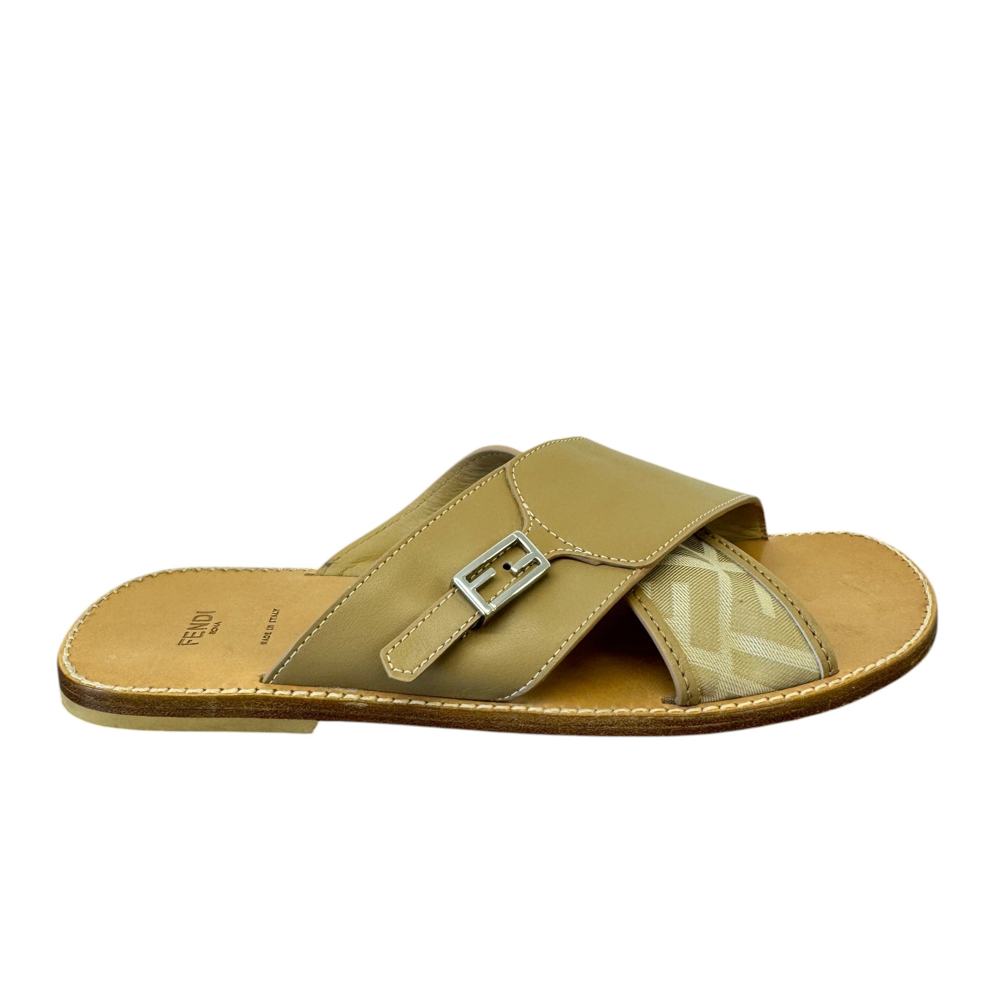 Women's Ff Jaccquard Crossover Sandals Beige Size EU 39 / UK 6