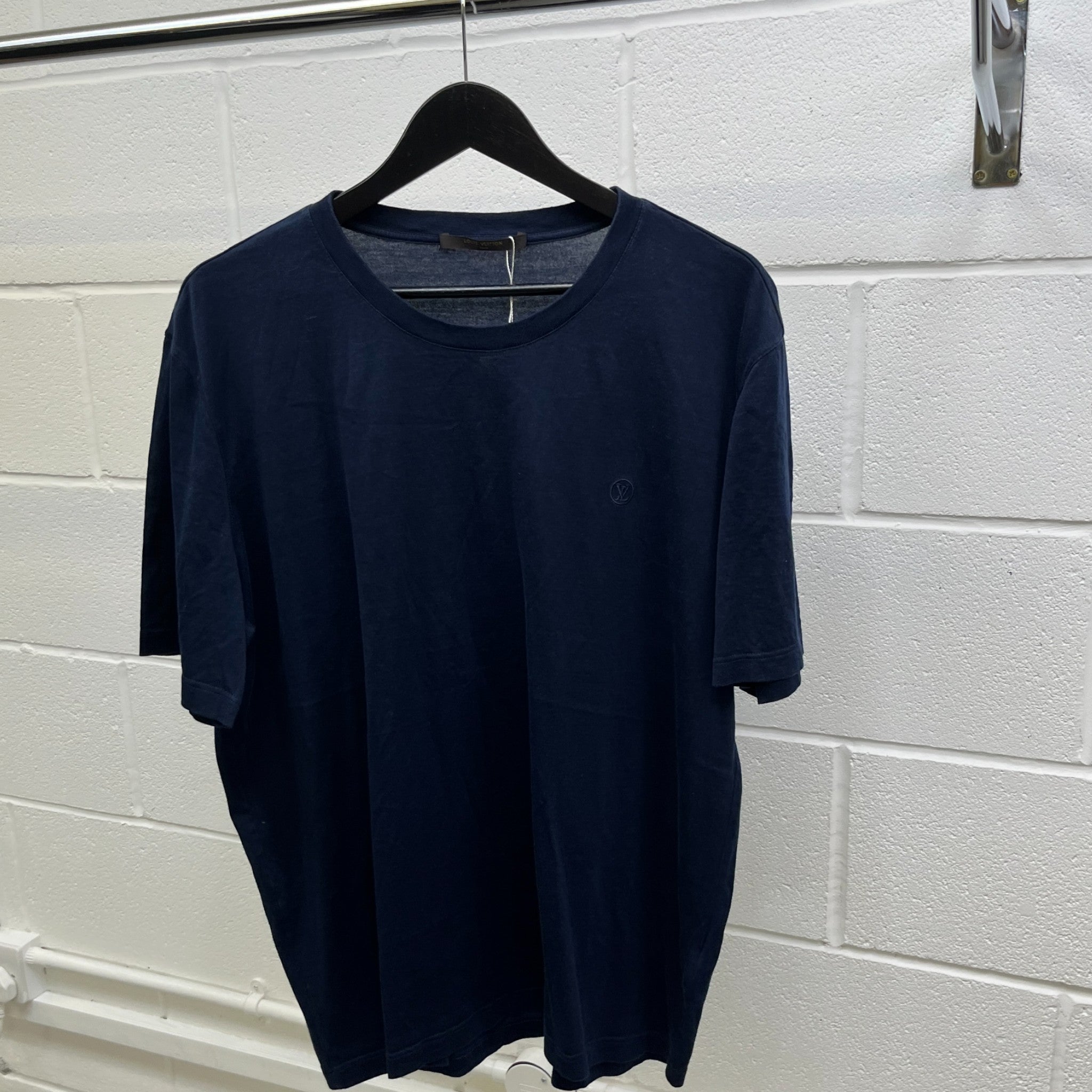 Men's Embroidered Logo T-Shirt Navy Size 5XL