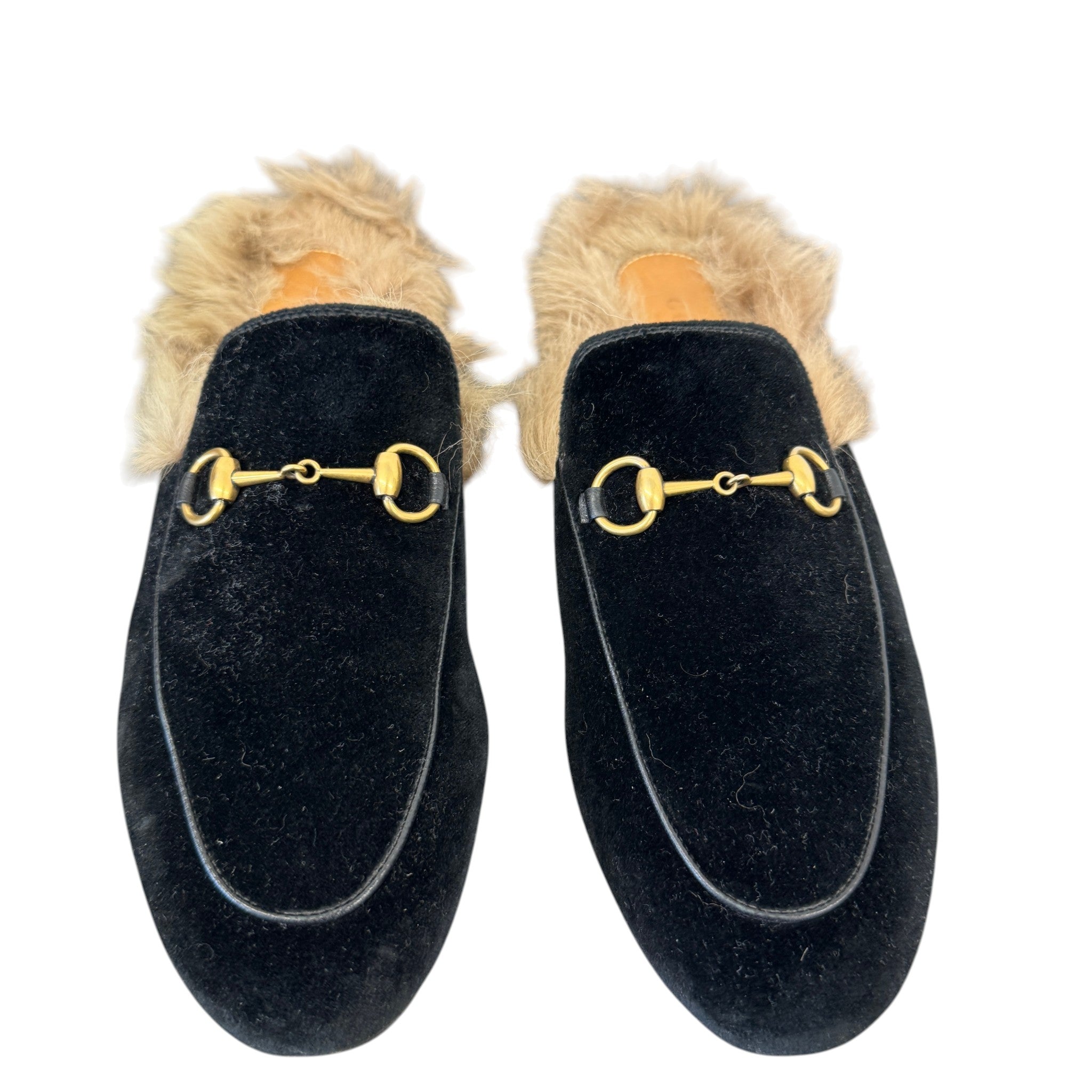 Women's Princetown Fur Loafers Black Size EU 39 / UK 6
