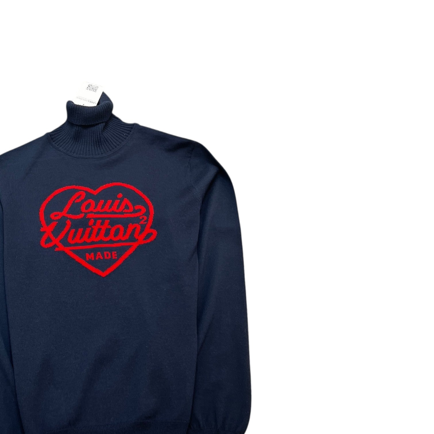 Men's Heart Intarsia Jumper Navy Size XL