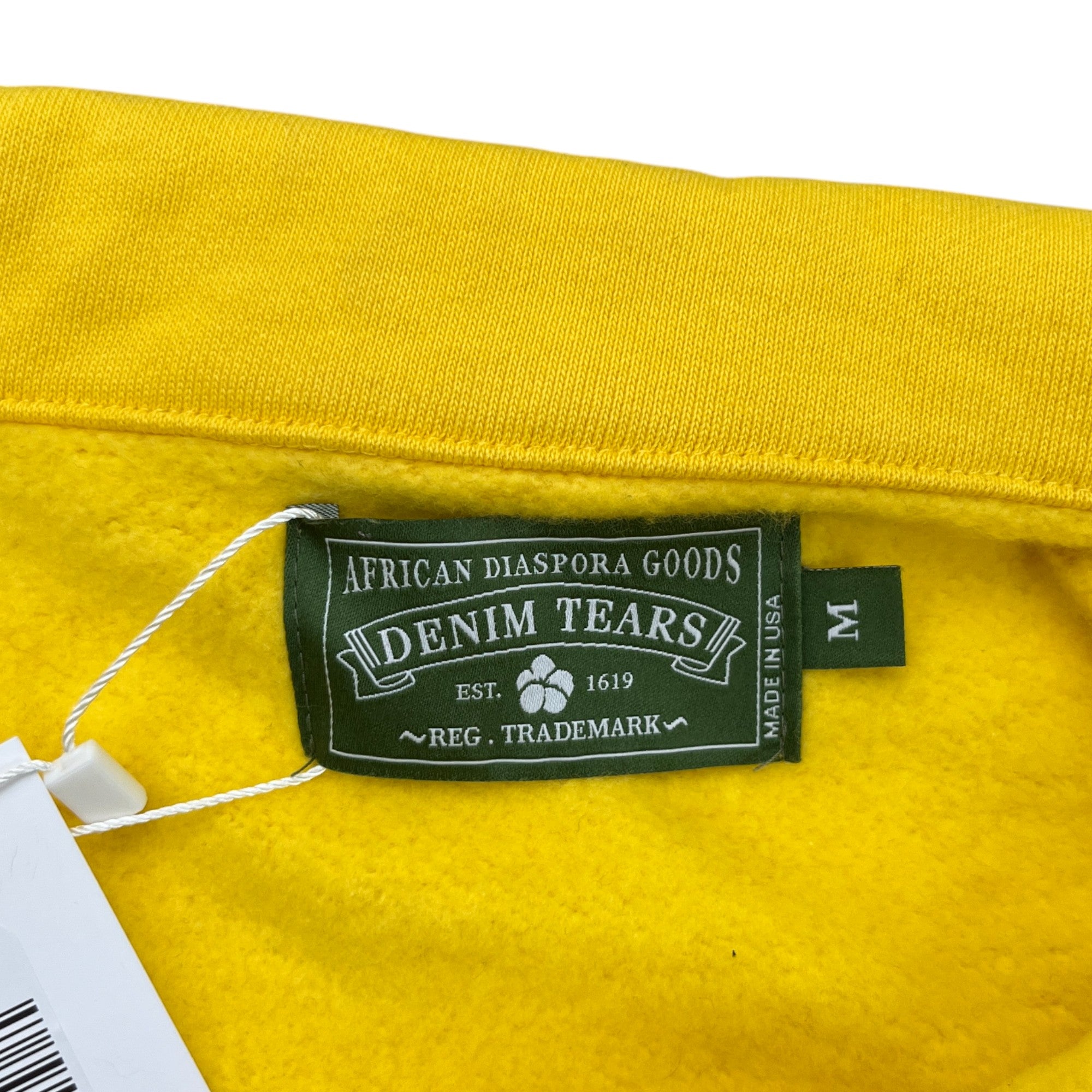 Men's Embroidered Logo Print Jumper Yellow Size M