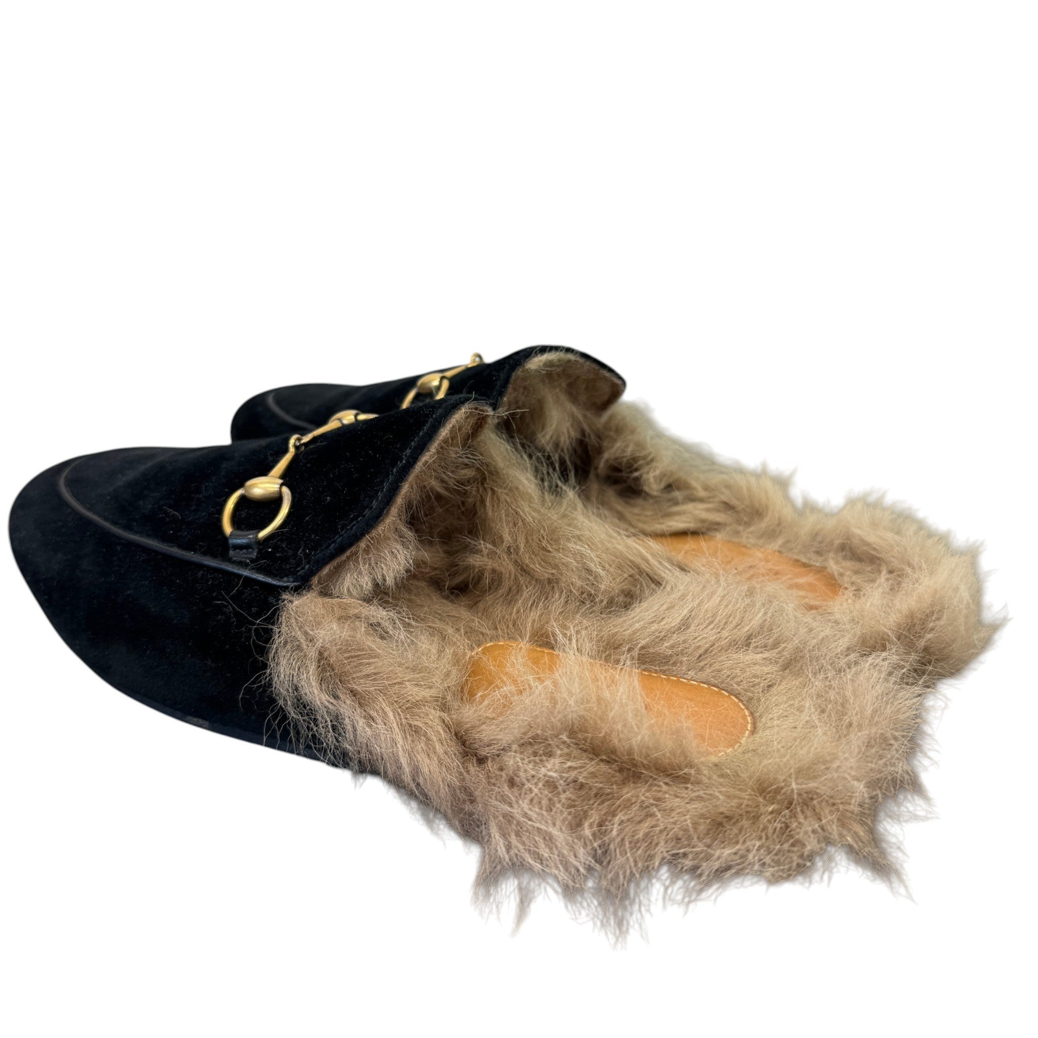 Women's Princetown Fur Loafers Black Size EU 39 / UK 6