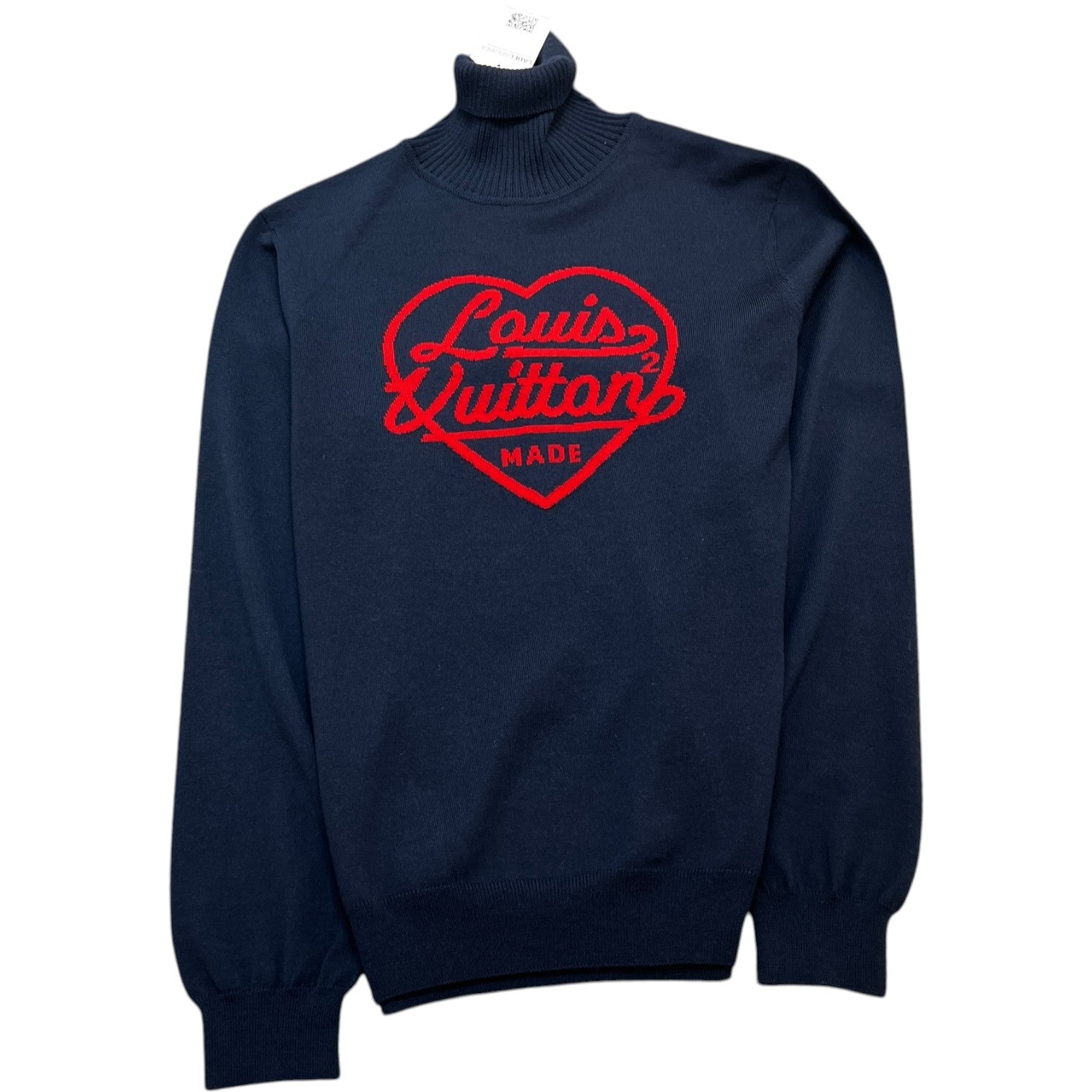 Men's Heart Intarsia Jumper Navy Size XL