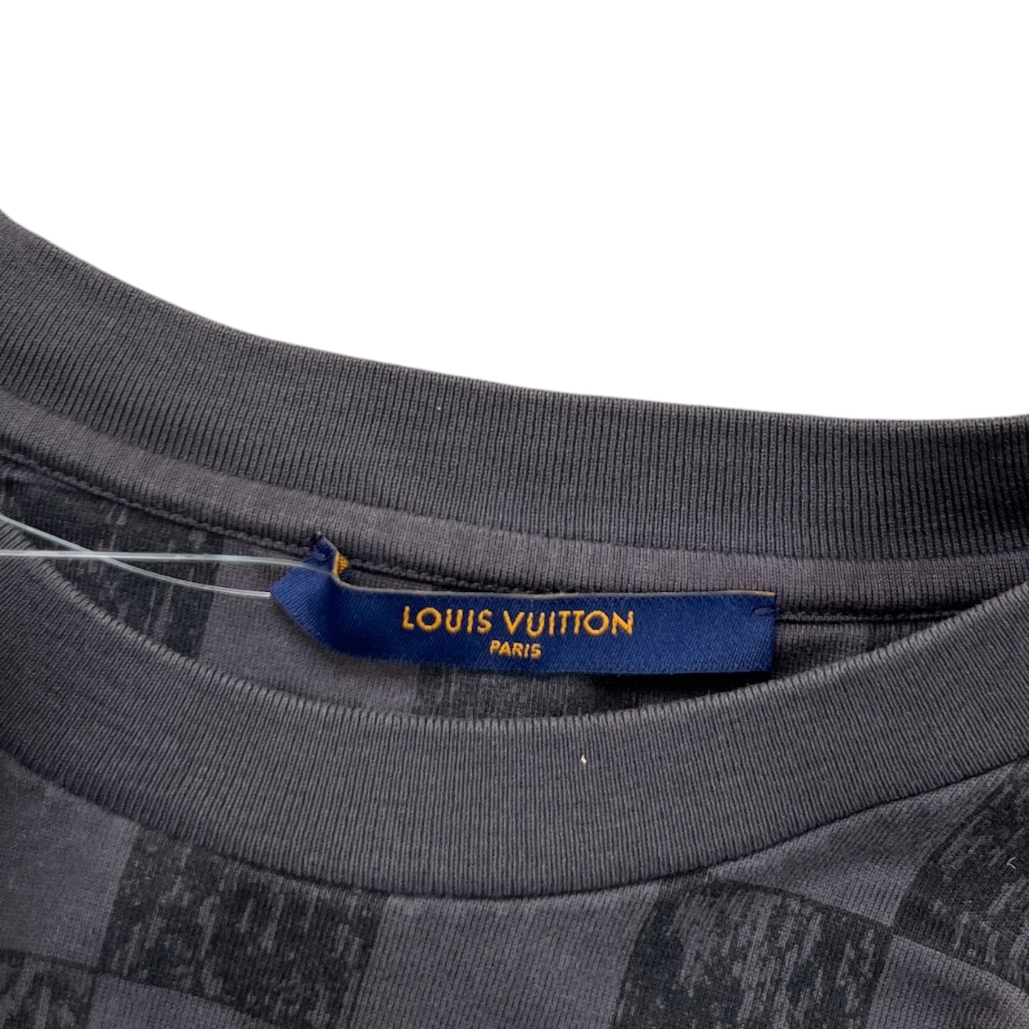 Men's Damier Piqué T-Shirt Grey Size M