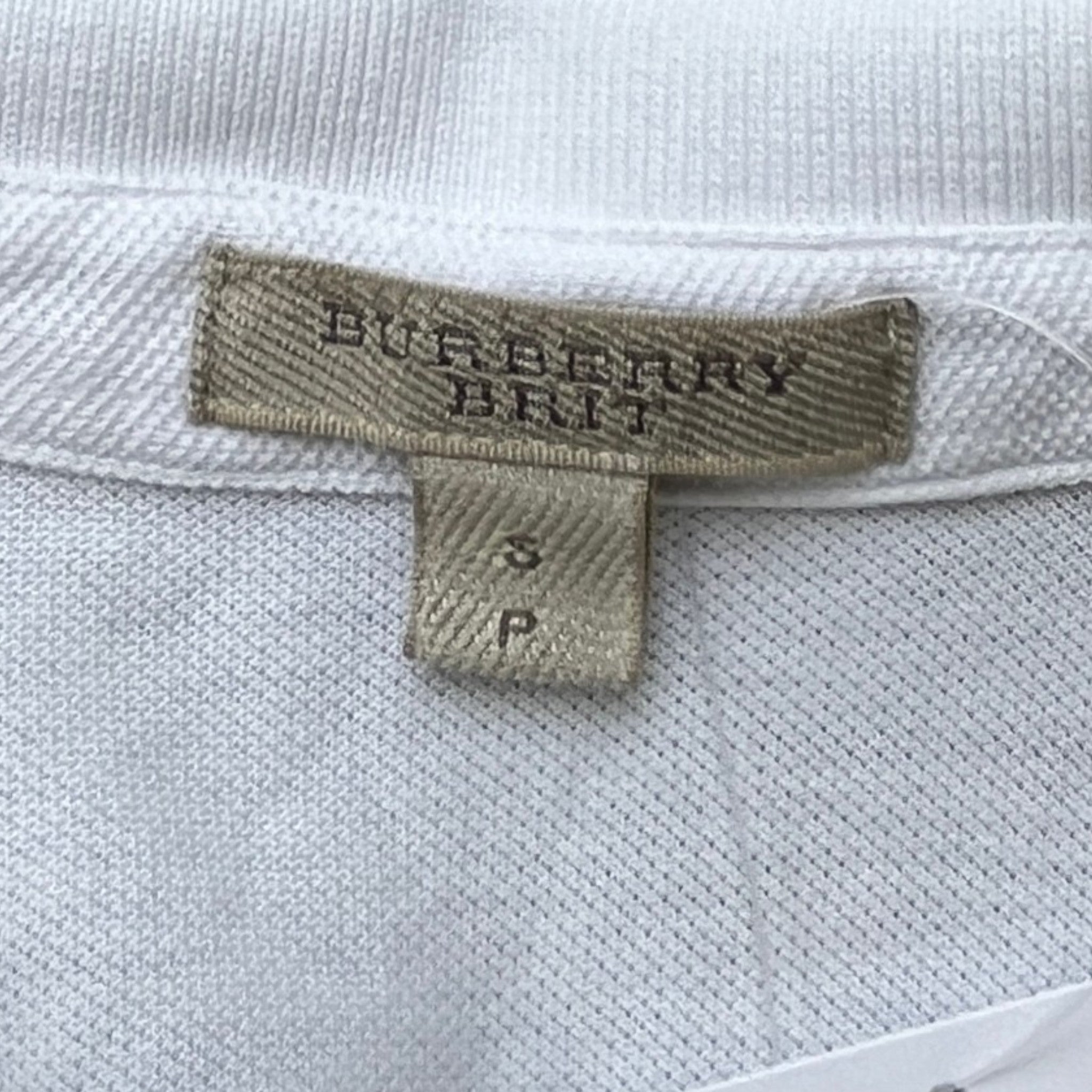 Men's Embroidered Logo Polo Shirt White Size S