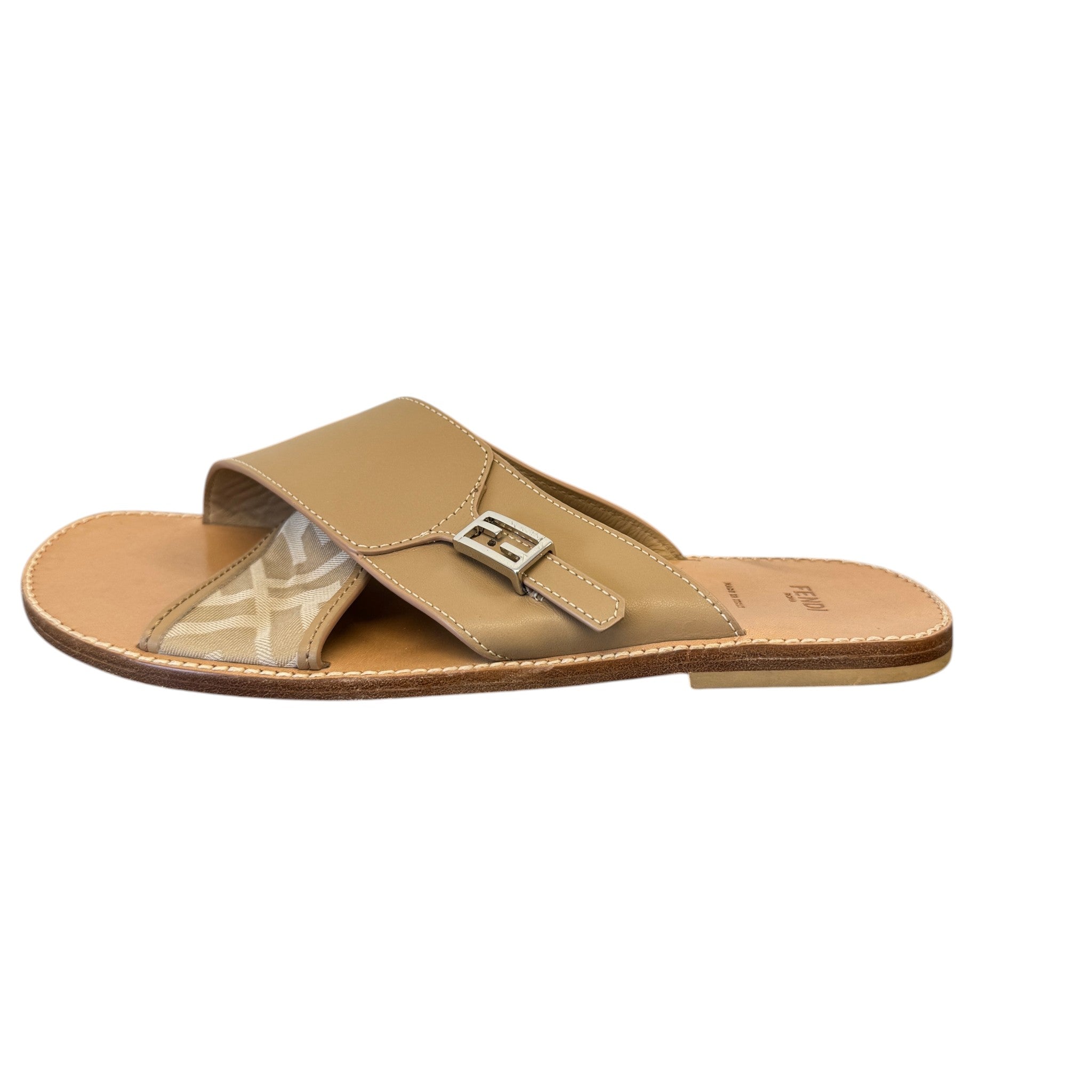 Women's Ff Jaccquard Crossover Sandals Beige Size EU 39 / UK 6