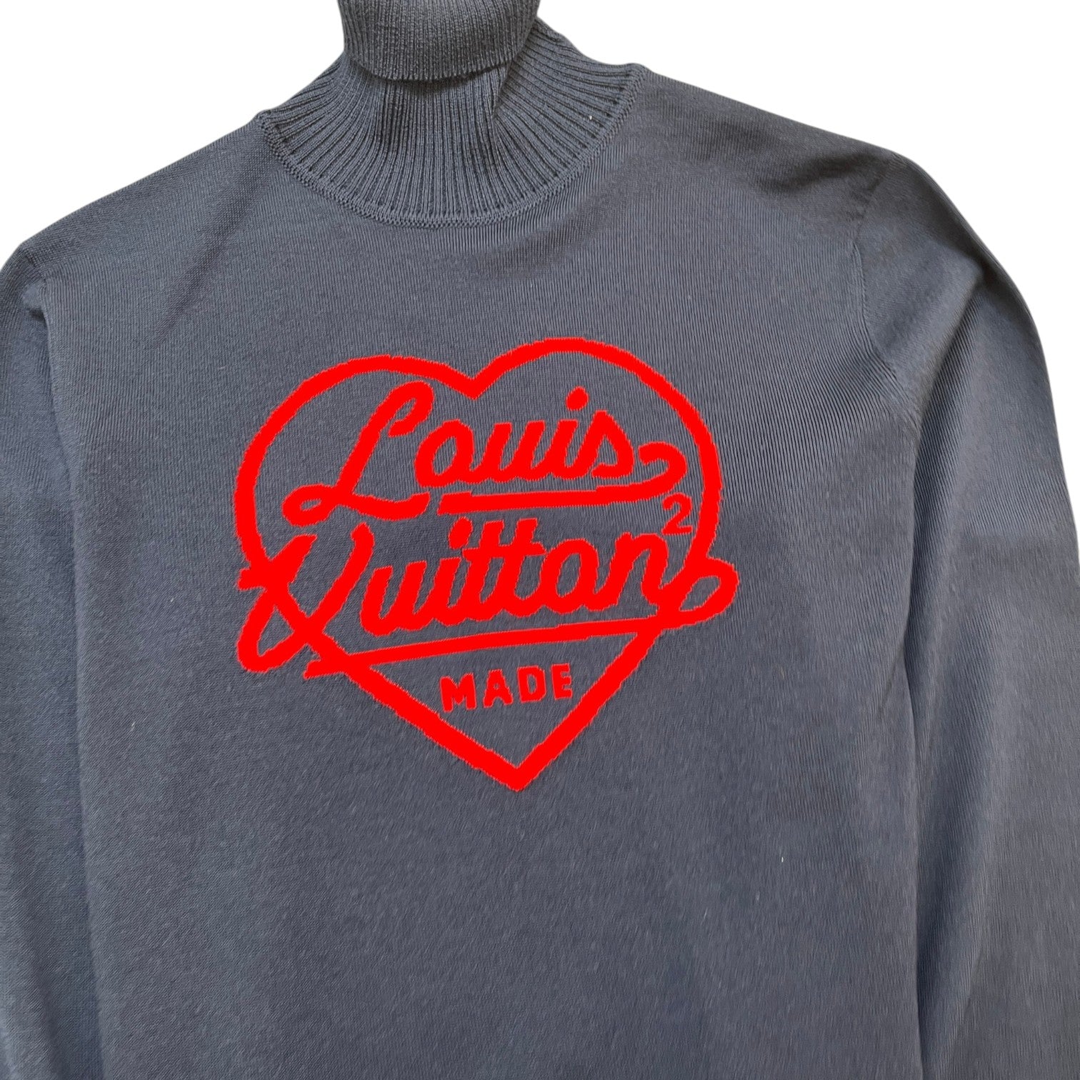 Men's Heart Intarsia Jumper Navy Size XL