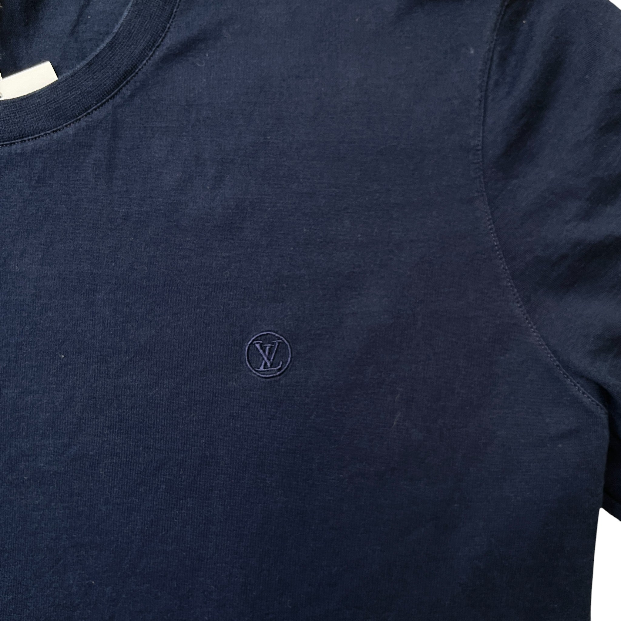 Men's Embroidered Logo T-Shirt Navy Size 5XL