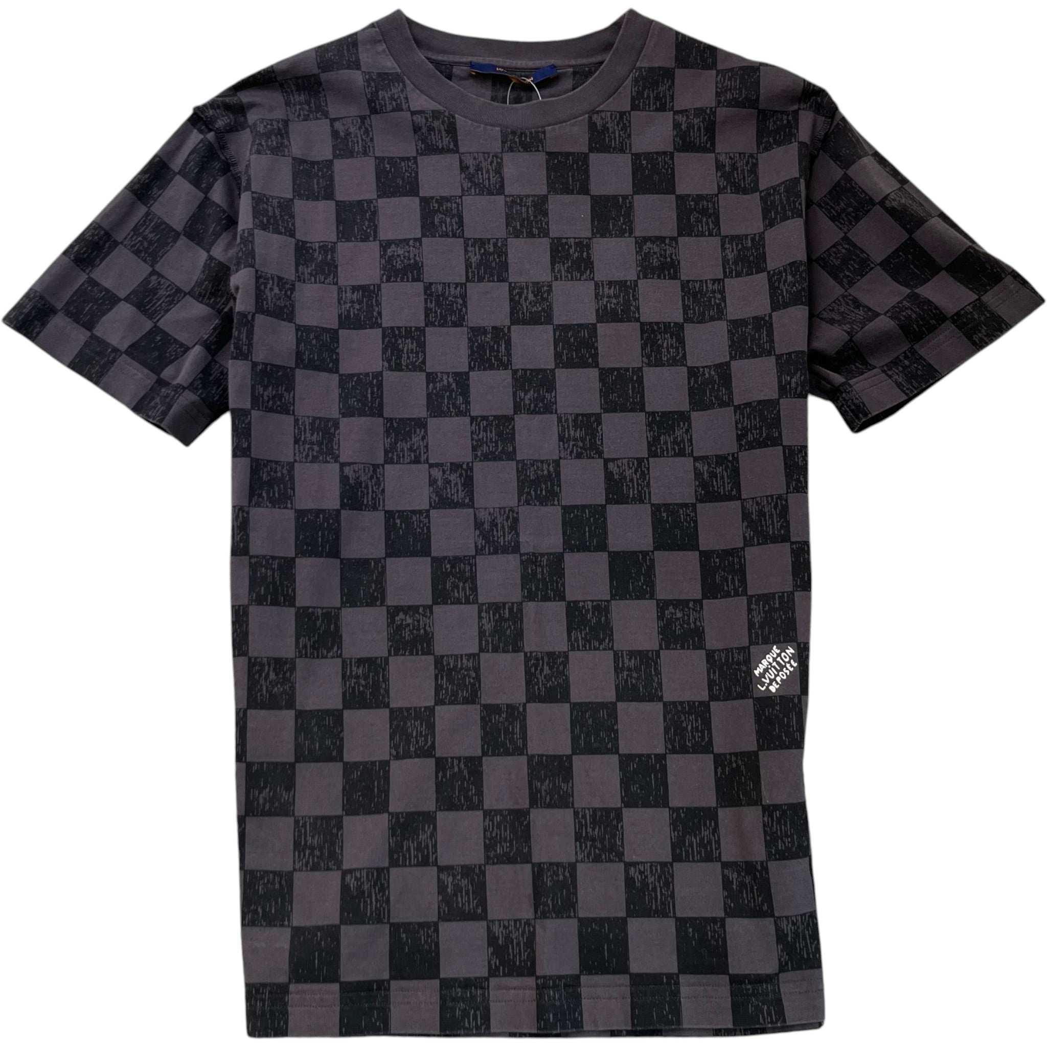 Men's Damier Piqué T-Shirt Grey Size M