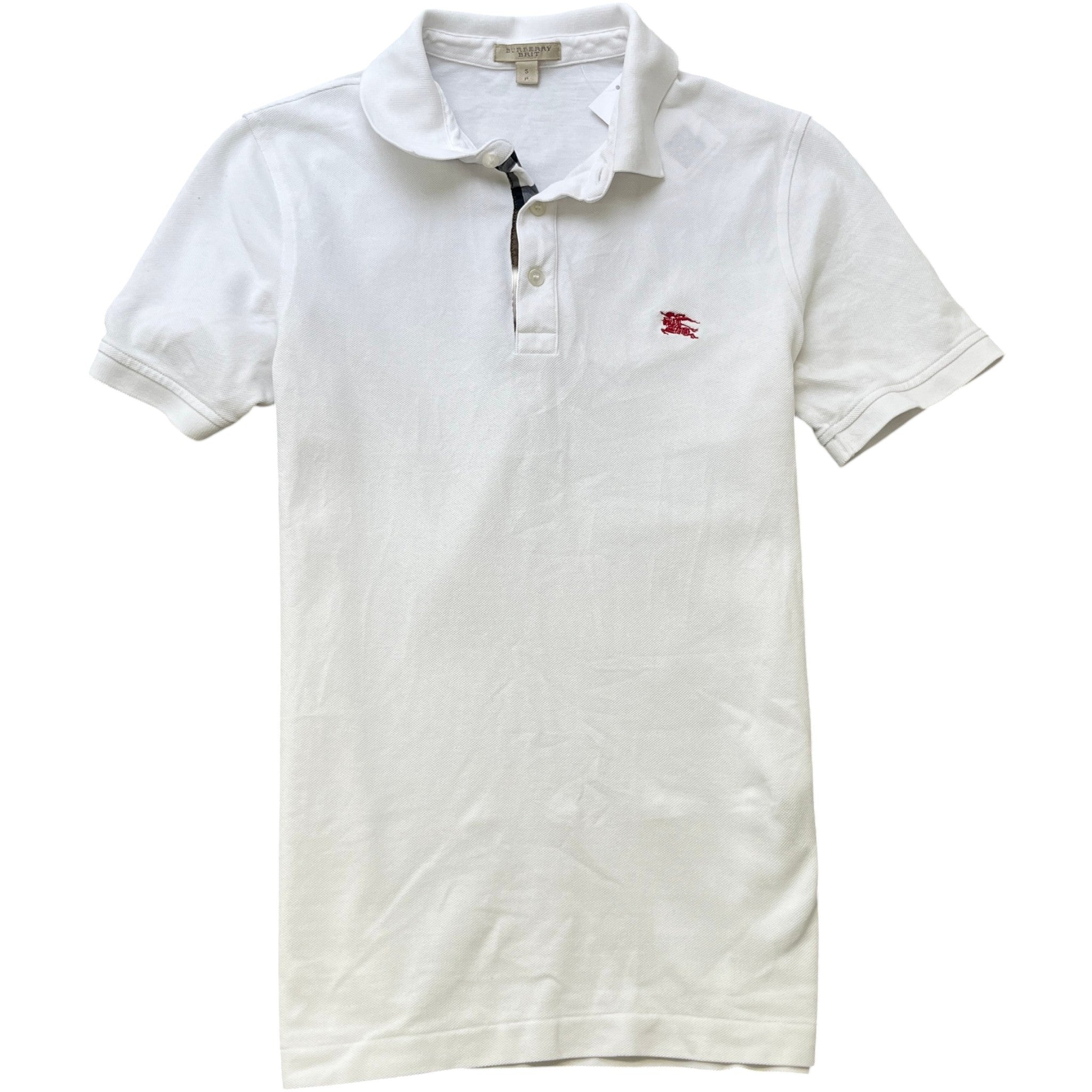 Men's Embroidered Logo Polo Shirt White Size S