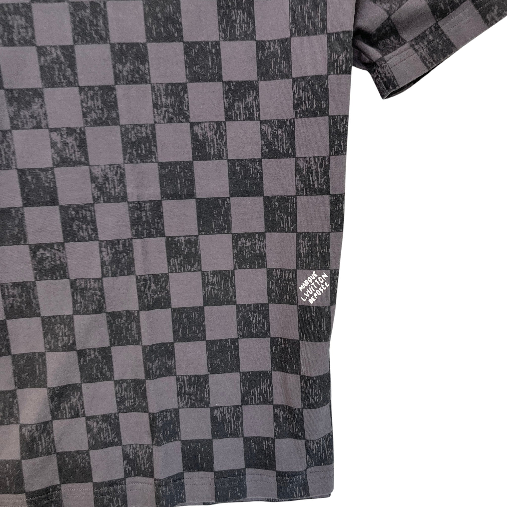 Men's Damier Piqué T-Shirt Grey Size M